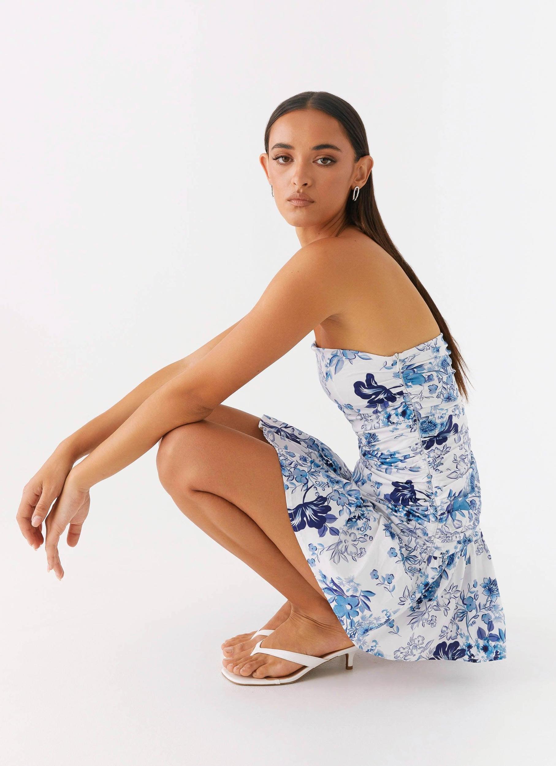Carmel Mini Dress - Serene Sky Floral Product Image
