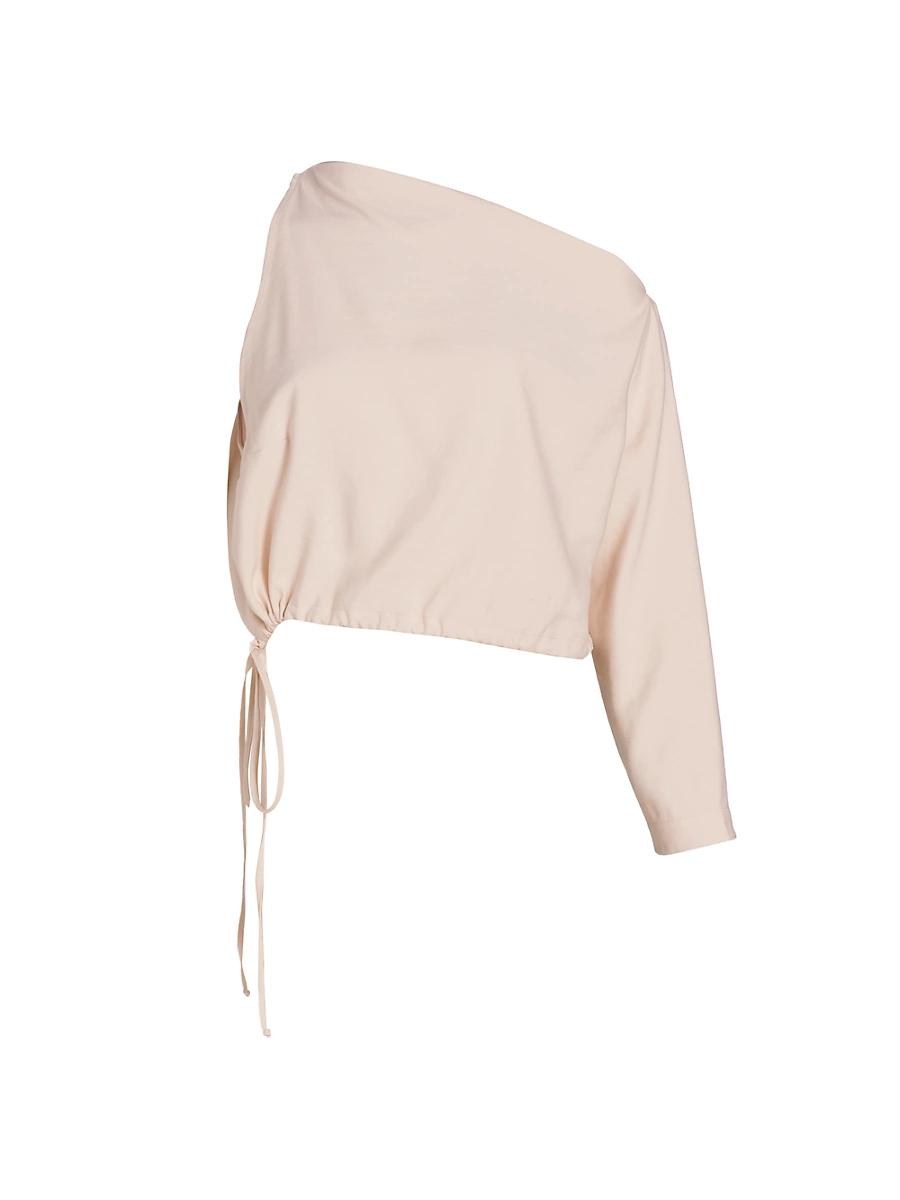 Womens Gathered One-Sleeve Top Product Image