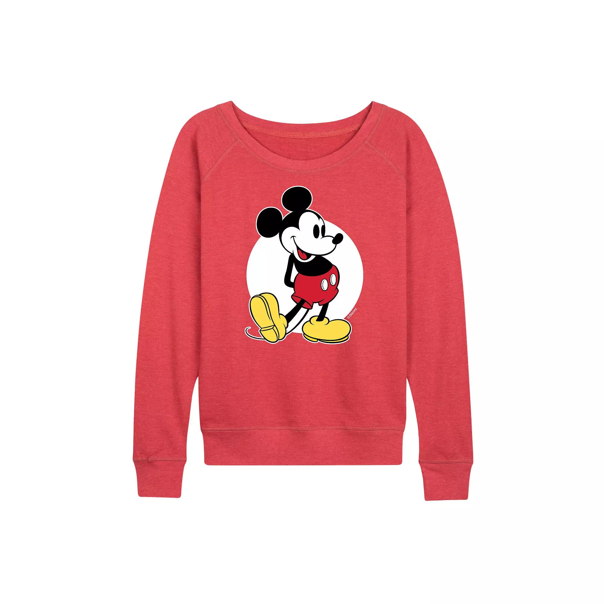Disney's Mickey Mouse Women's Classic French Terry Long Sleeve Tee, Girl's,  Product Image