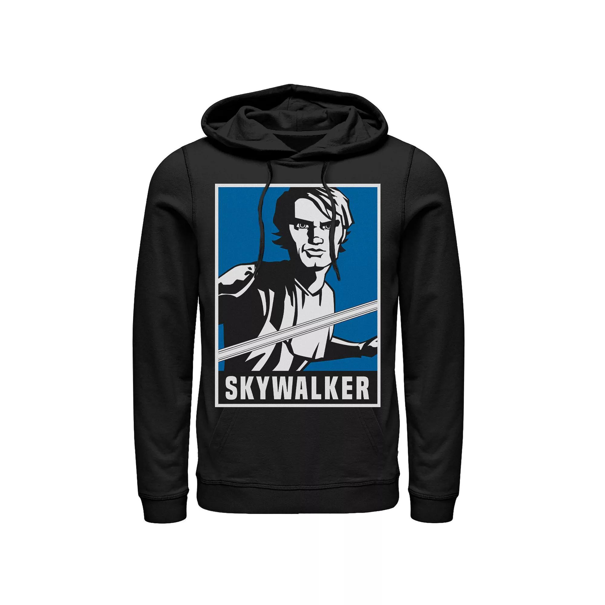 Men's Star Wars: Clone Wars Luke Skywalker Poster Hoodie, Size: XL, Black Product Image