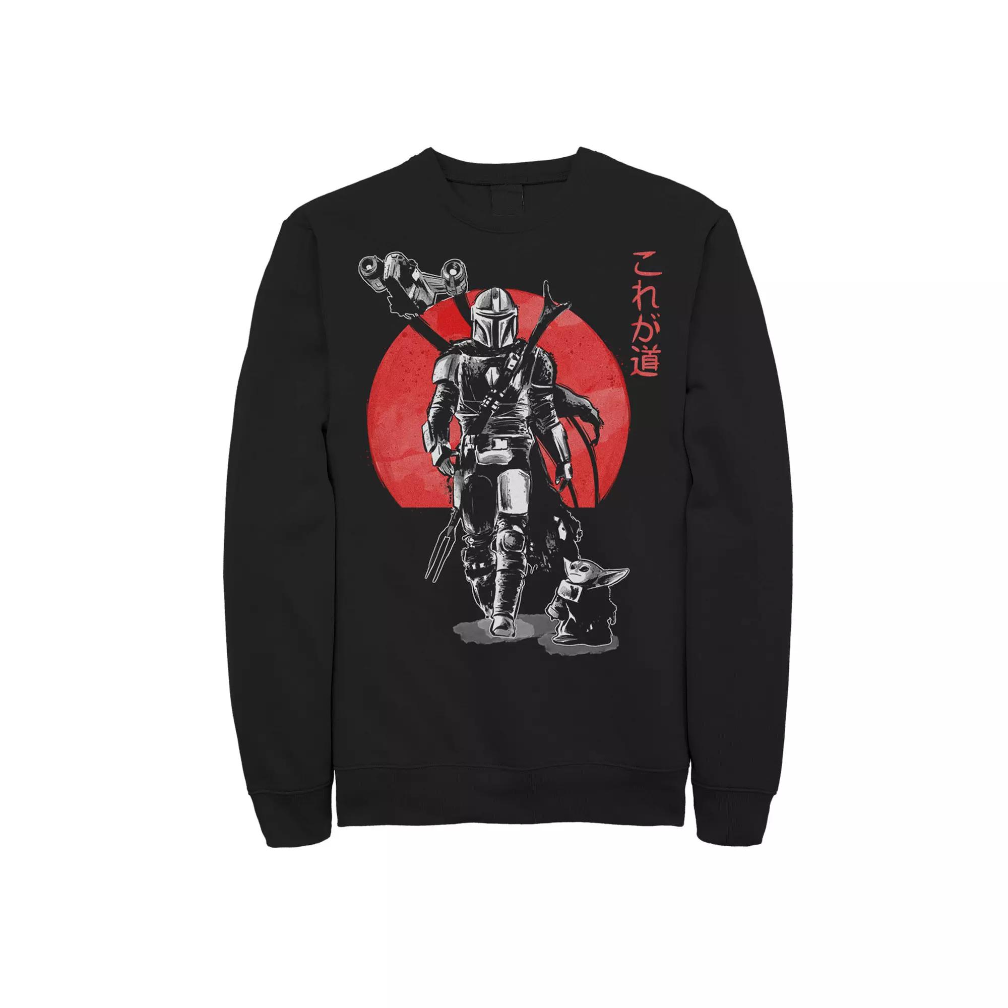 Men's Star Wars The Mandalorian Sumi Ink Portrait Graphic Fleece Sweatshirt,  Product Image