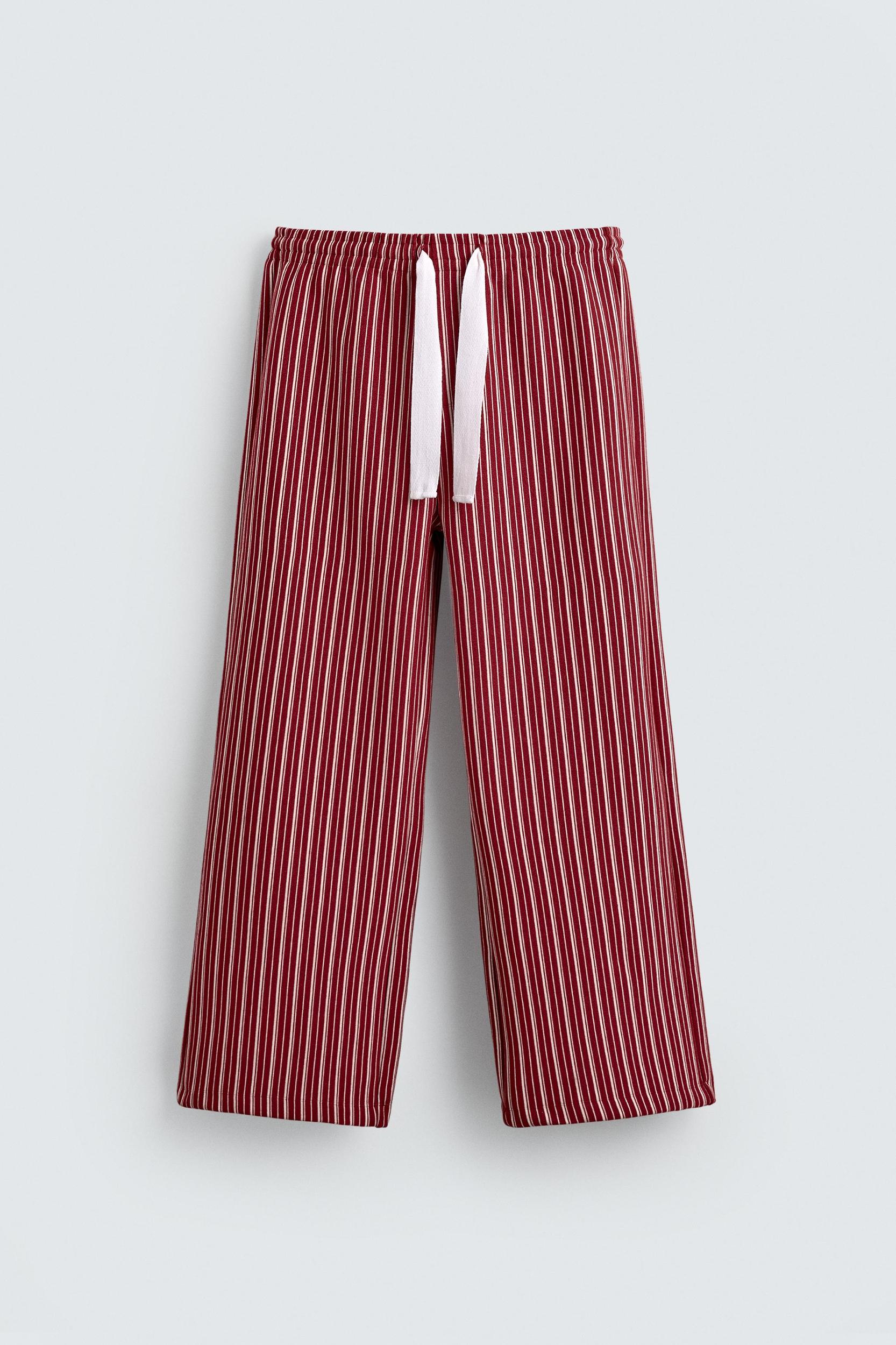 STRIPED RELAXED FIT PANTS Product Image