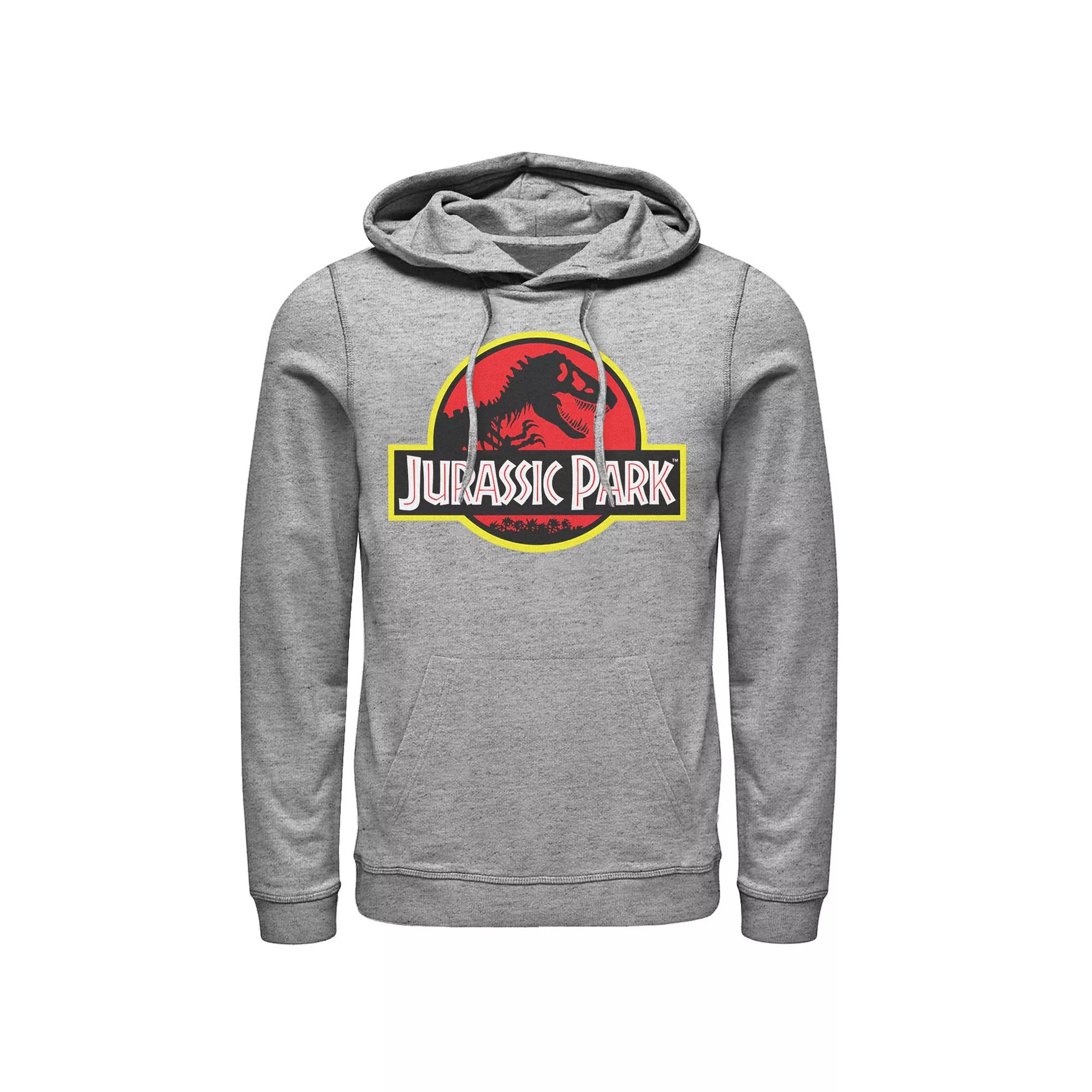 Men's Jurassic Park Red & Yellow Outline Logo Graphic Pullover Hoodie,  Product Image