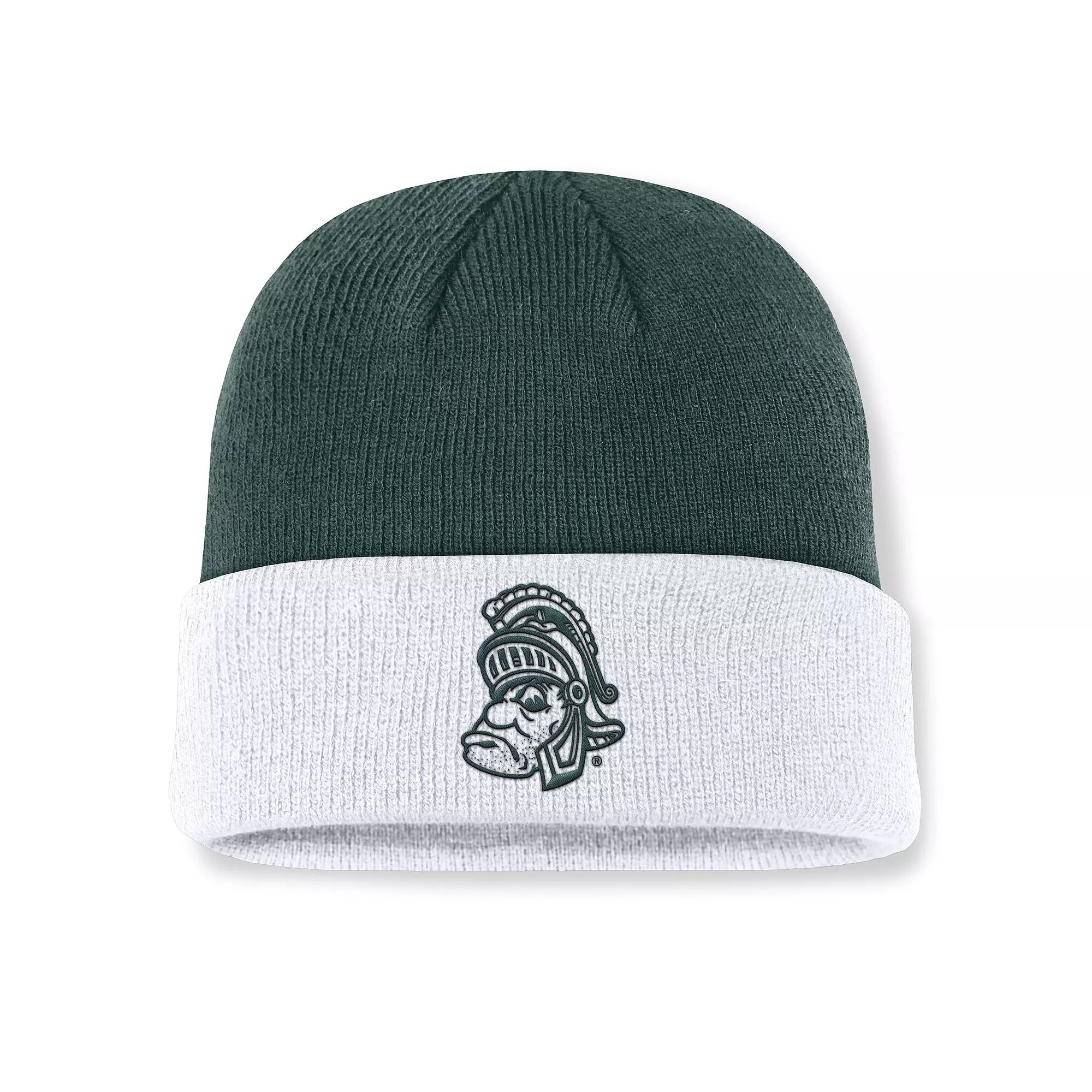 Men's Nike Green/White Michigan State Spartans Legacy Terra Cuffed Knit Hat Product Image