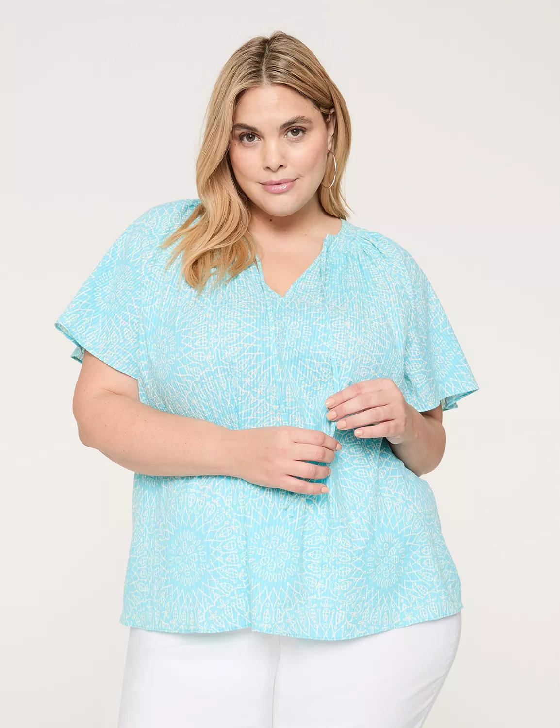 Swing Flutter-Sleeve Popover Blouse Product Image