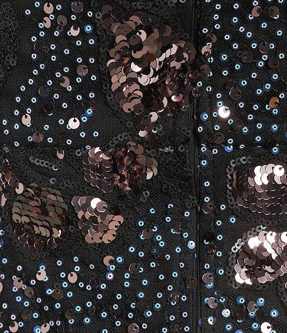 Lulus Floral Sequin Strapless Bodycon Mini Dress Product Image