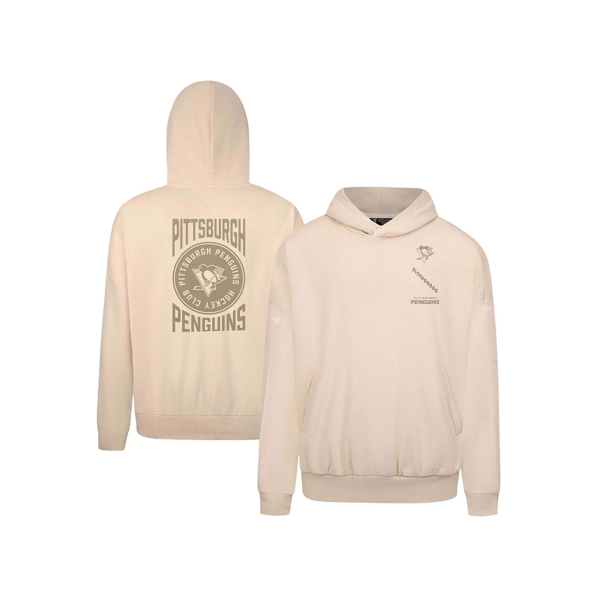 Men's Levelwear Cream Pittsburgh Penguins Contact Stamp Pullover Hoodie,  Product Image