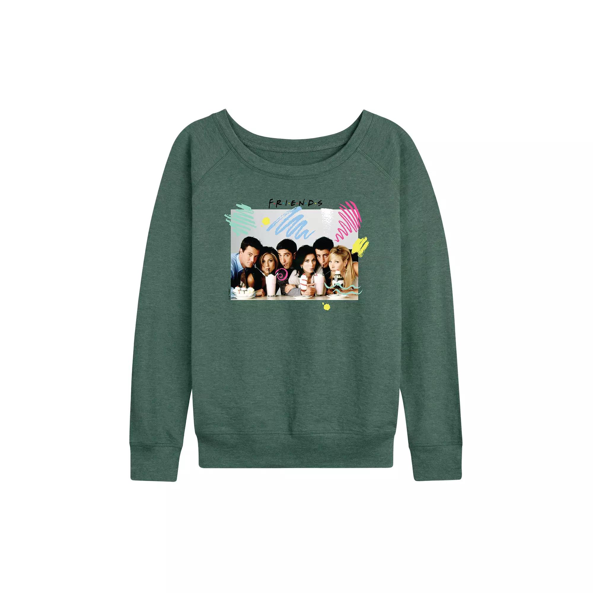 Women's Friends Retro Milkshakes French Terry Long Sleeve Tee,  Product Image