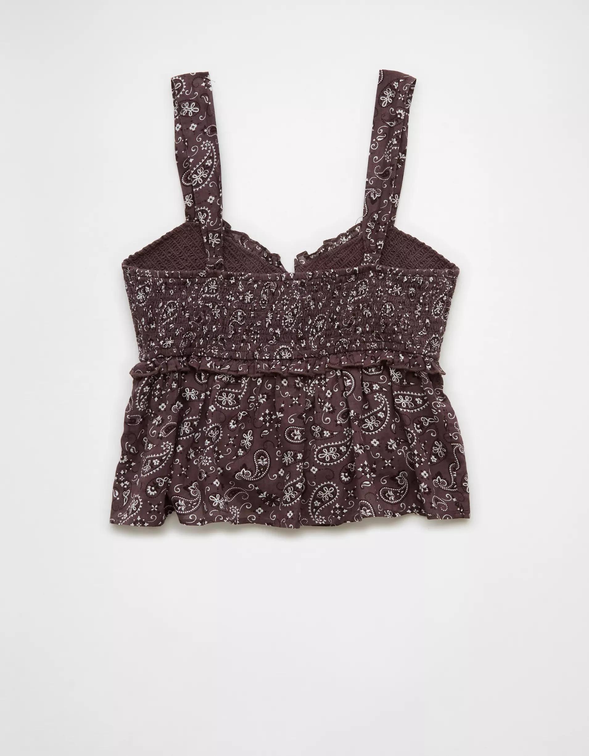 AE Smocked Babydoll Shirt Product Image