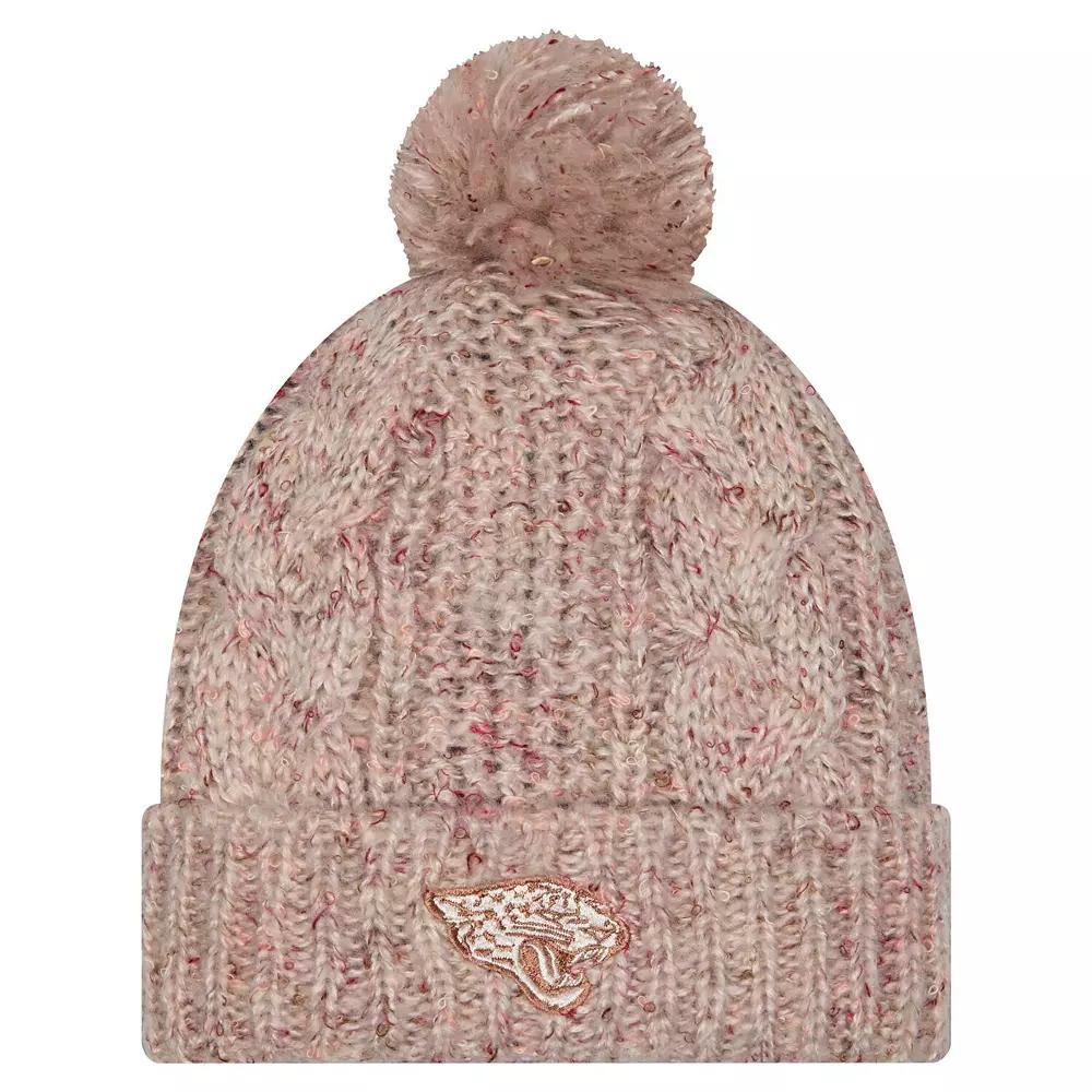 Women's New Era Stone Jacksonville Jaguars Trendy Tone Cuffed Knit Hat with Pom, Team Product Image