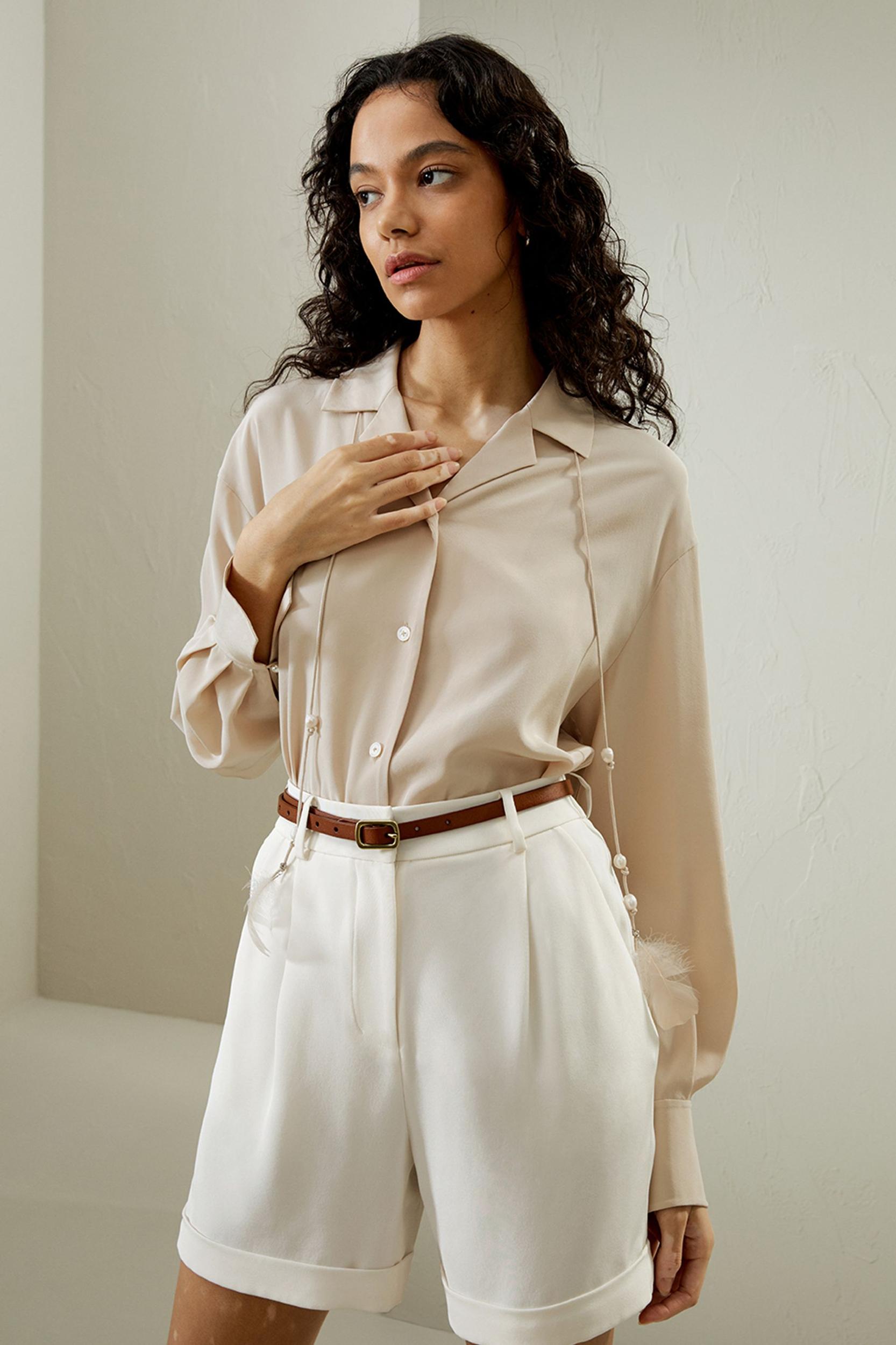 Tie-Detailed Silk Blouse Product Image