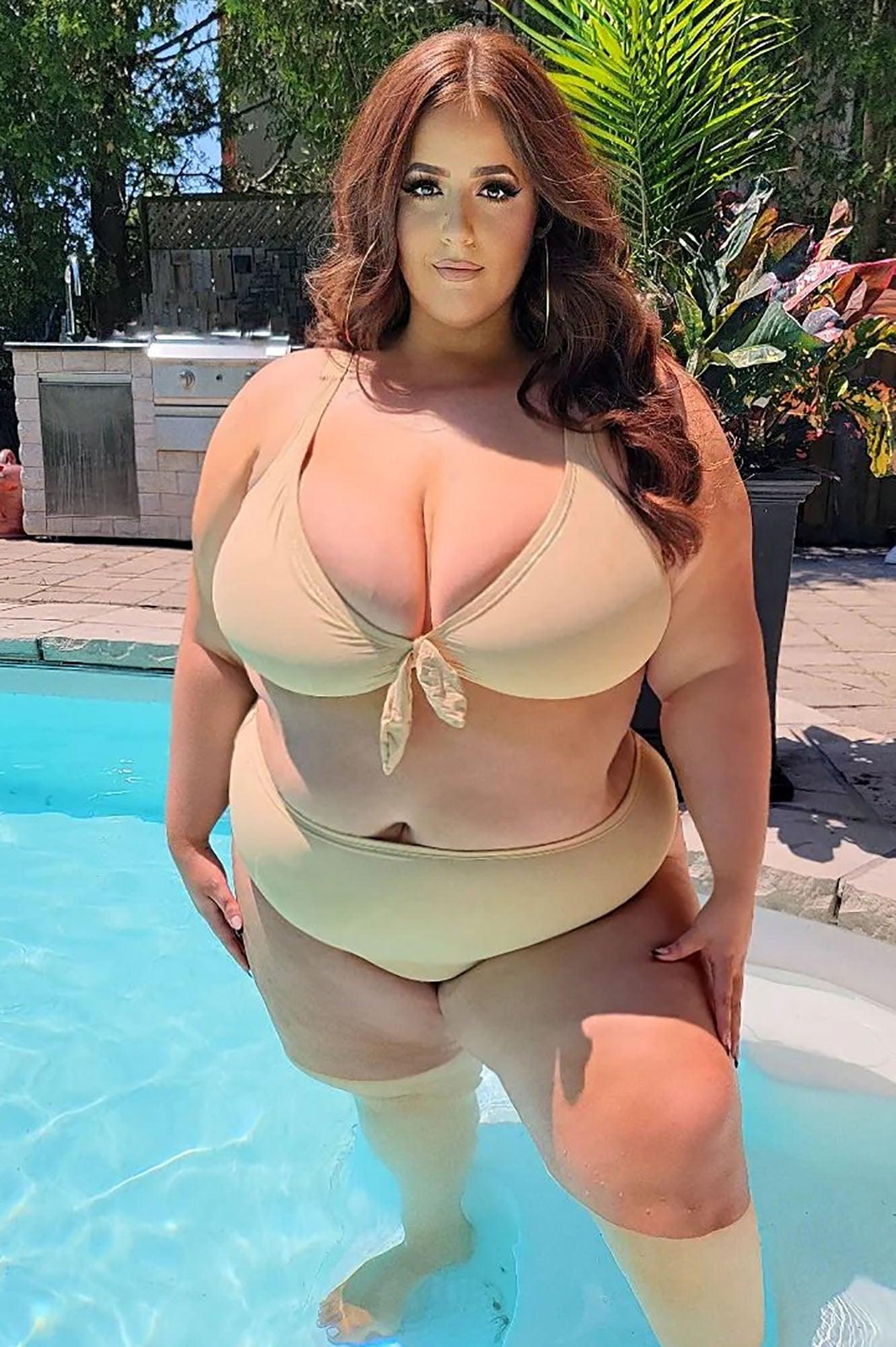 Beachy Summer Strappy 2 Piece Bikini - Nude Product Image