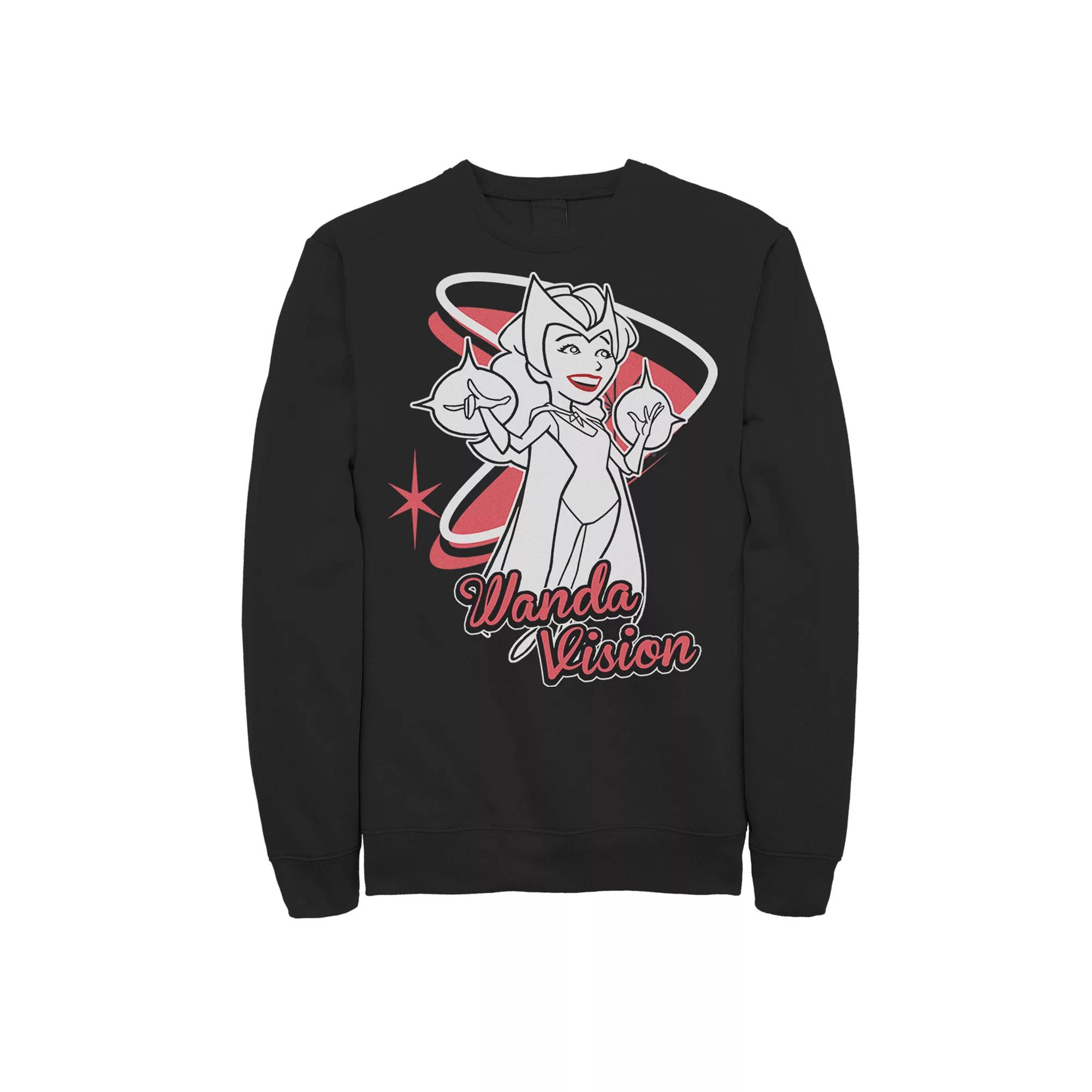 Men's Marvel Wandavision Retro Animated Portrait Sweatshirt, Size: XL, Black Product Image