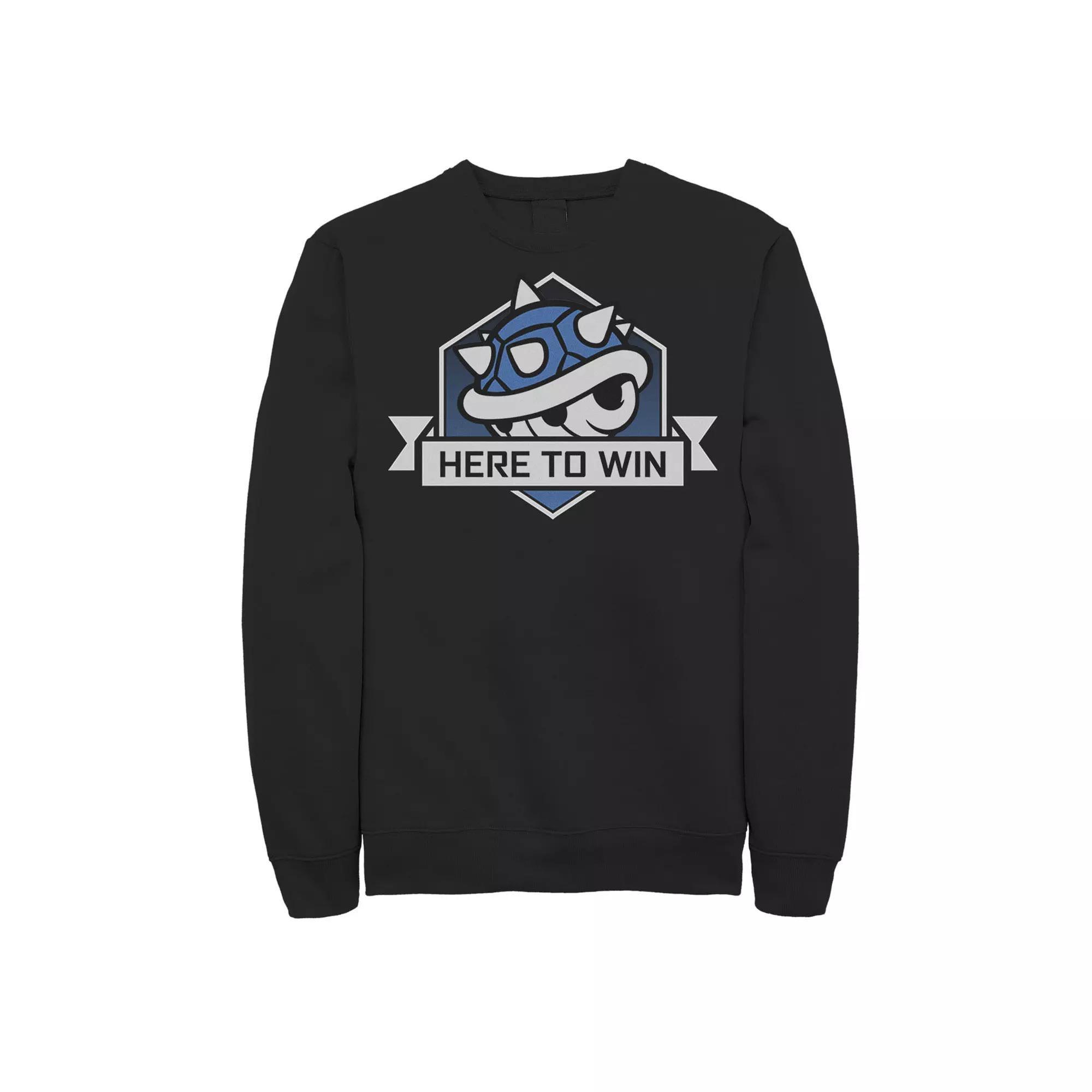 Men's Nintendo Mario Kart Here To Win Blue Shell Portrait Sweatshirt,  Product Image