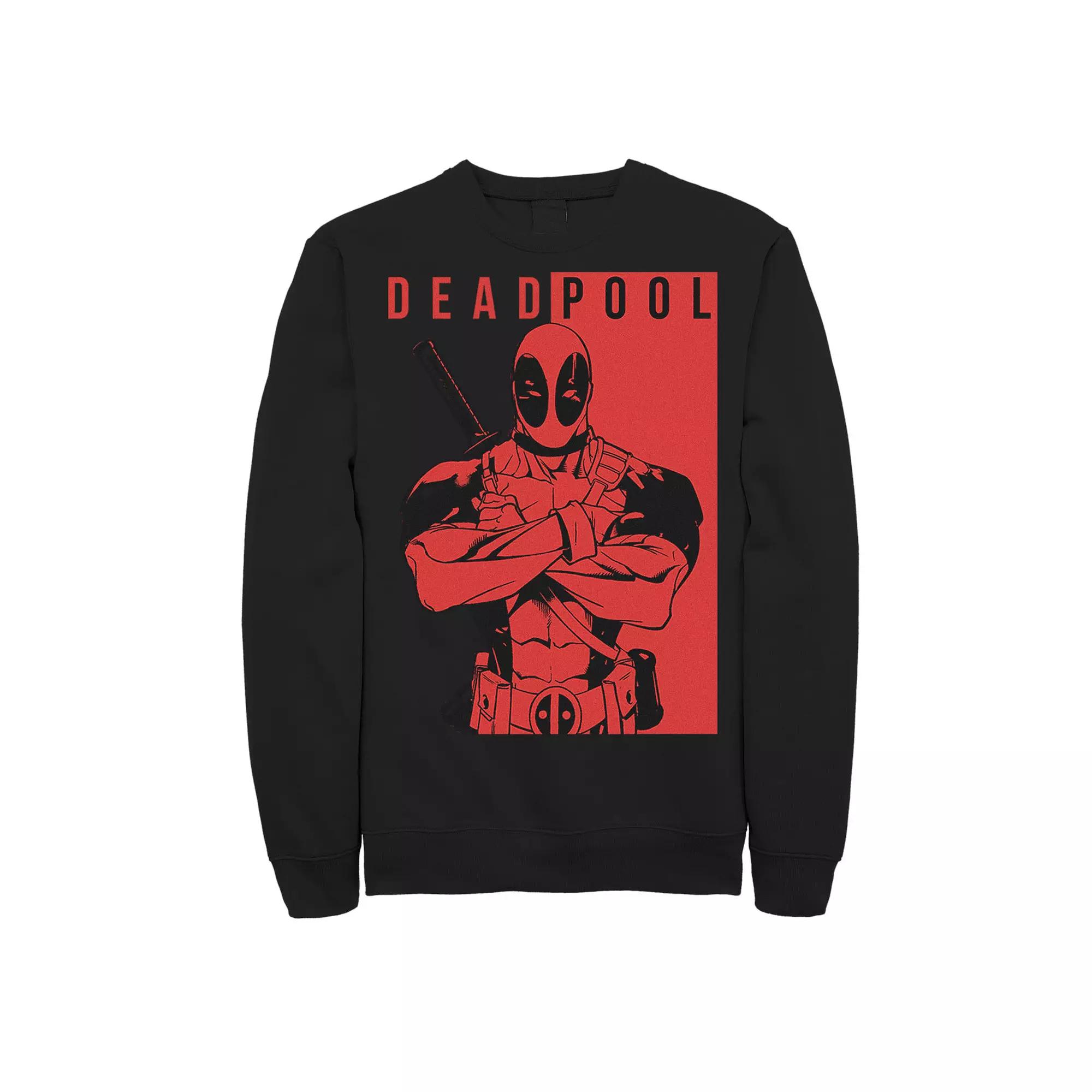 Men's Marvel Deadpool Two-Toned Sweatshirt, Size: Large, Black Product Image
