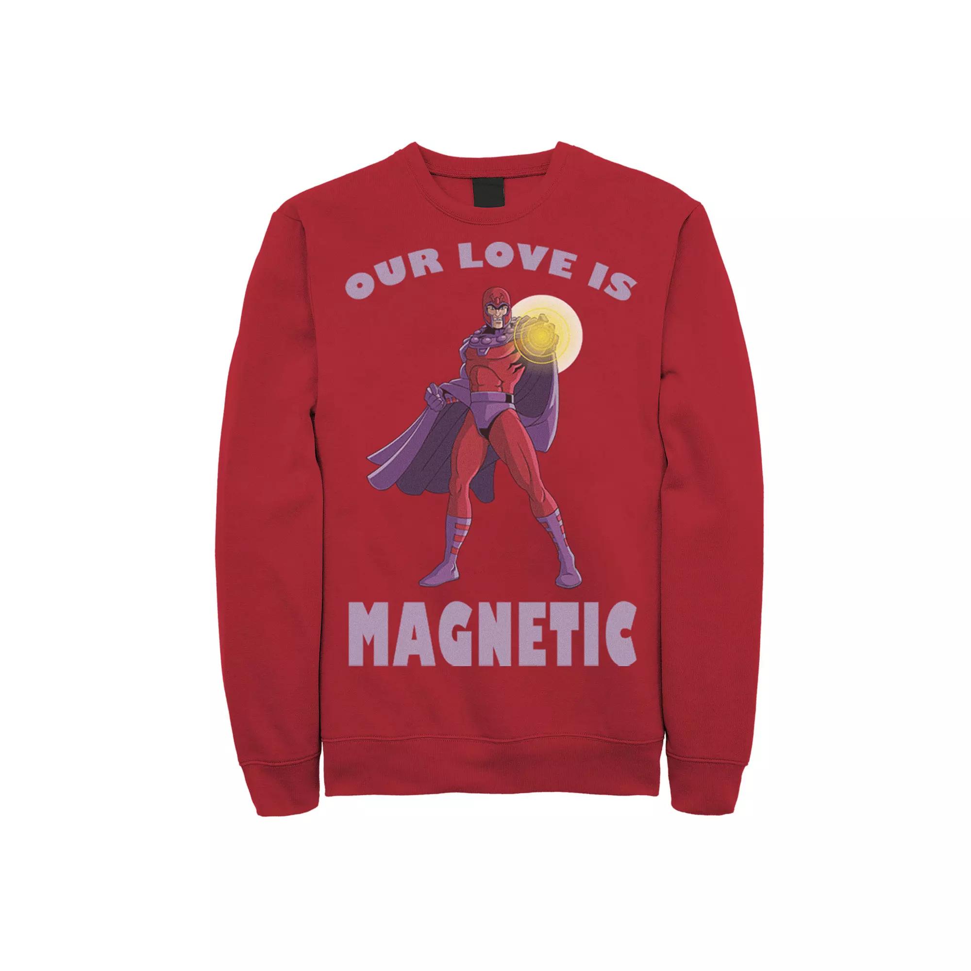 Men's Marvel Magnetic Love Valentines Day Sweatshirt, Size: XXL, Red Product Image