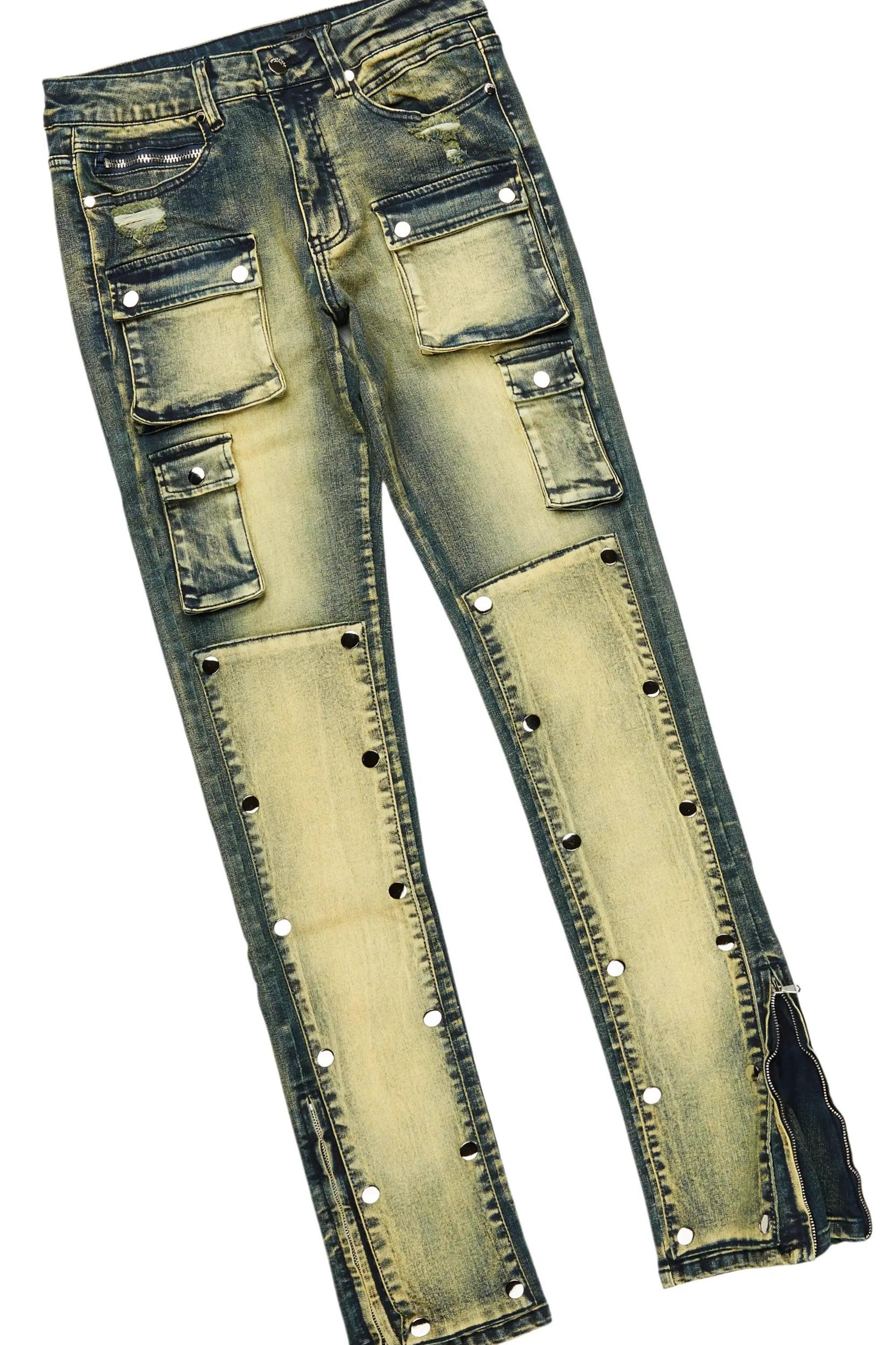 Barrett Sand/Tint Hoodie/Stacked Flare Jean Bundle Male Product Image