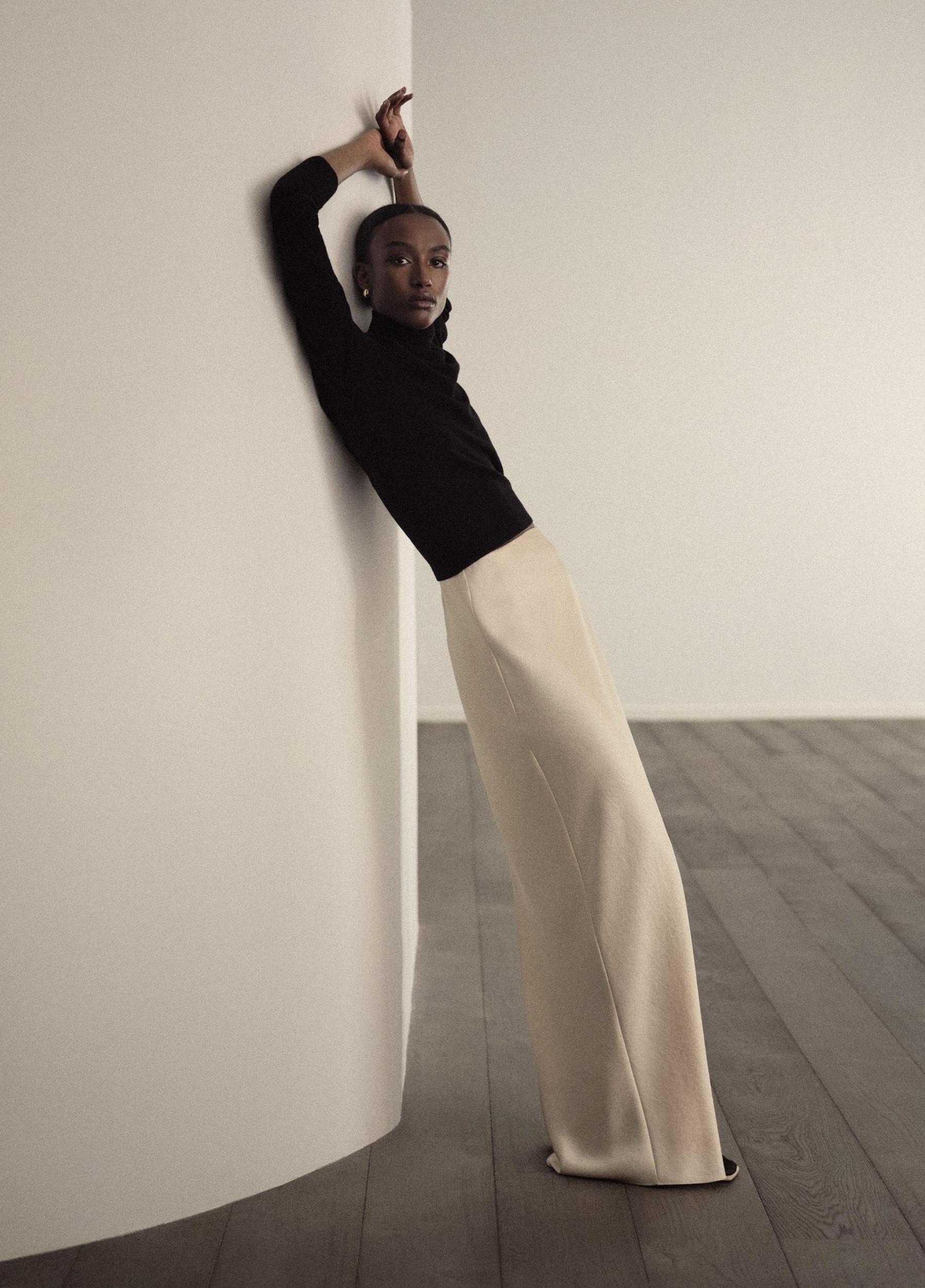 Satin Bias Column Skirt Product Image