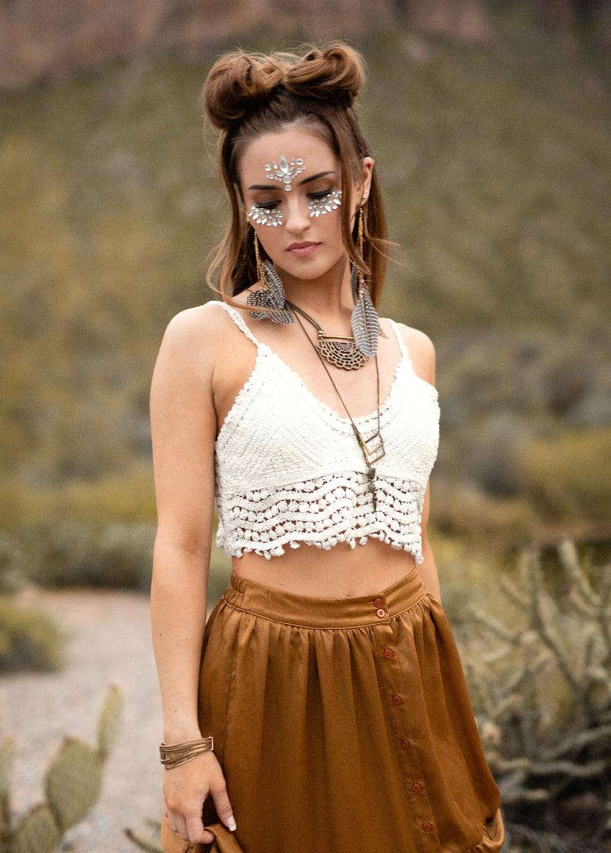 Sonnet Crochet Top in White Female Product Image