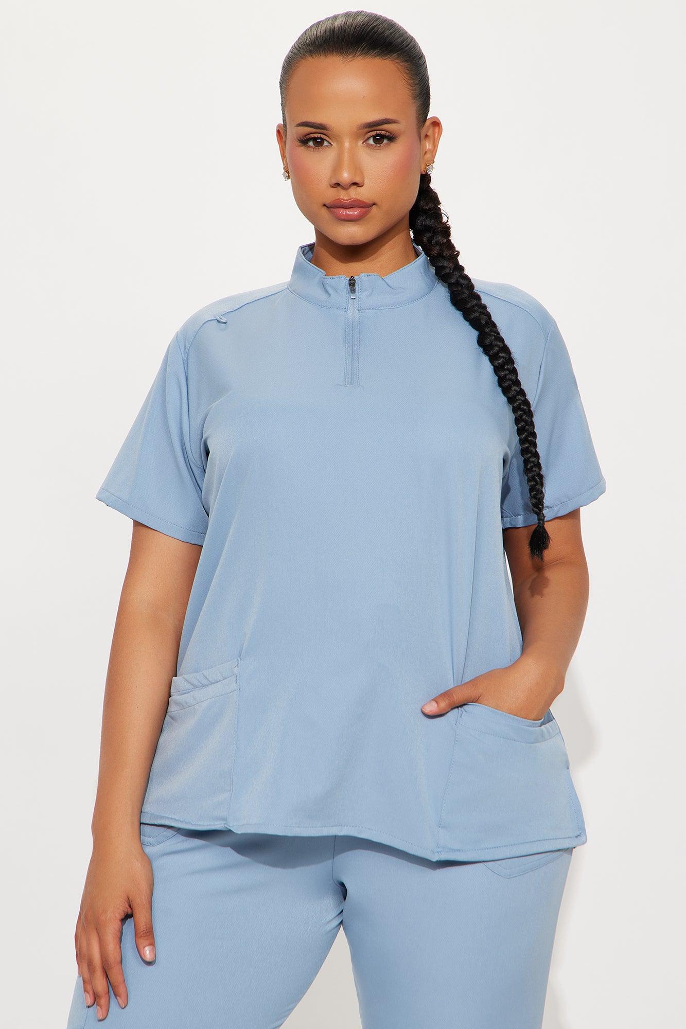 On The Go 4 Way Stretch Uniform Scrub Jogger Set - Slate Blue Product Image