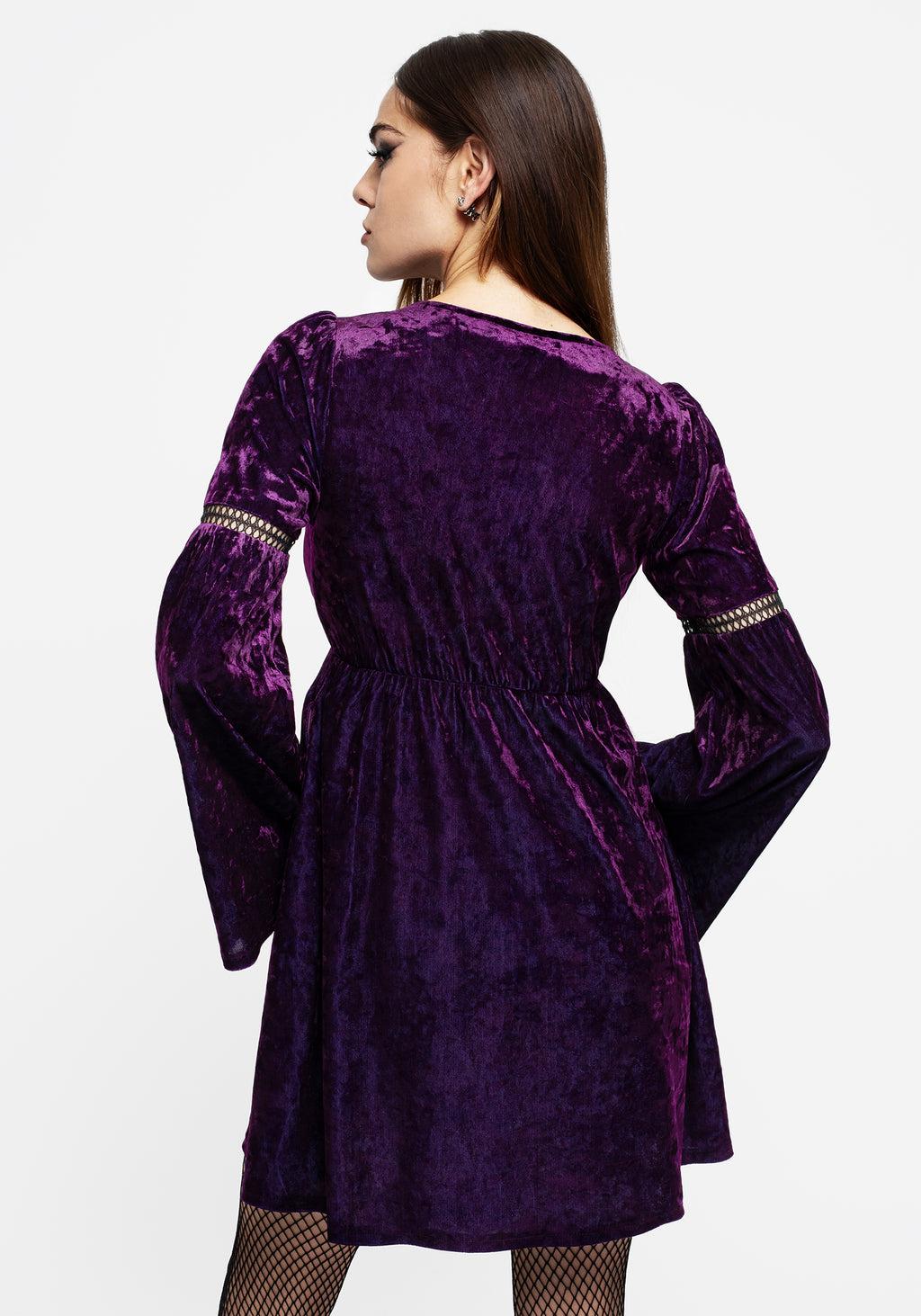 Heartache Crushed Velour Lace Mini Dress Product Image