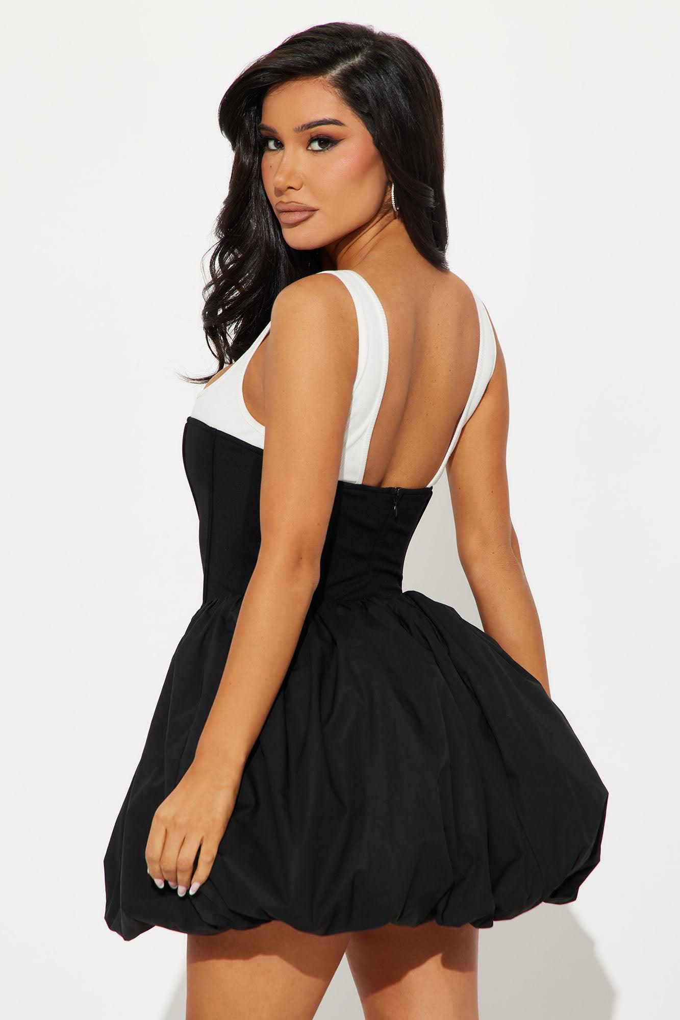 Matilda Bubble Micro Mini Dress - Black Product Image