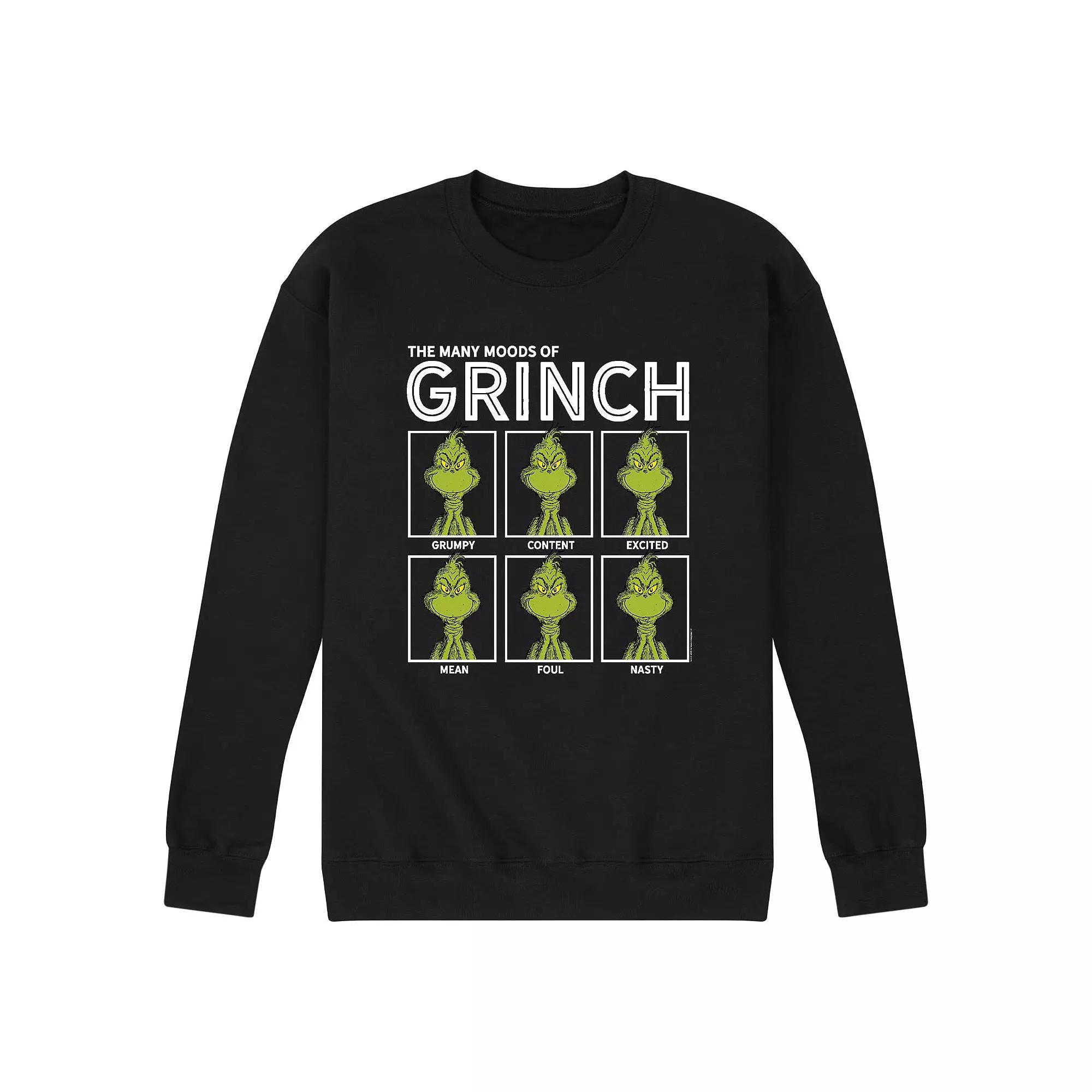 Men's Dr. Suess The Grinch Moods Sweatshirt,  Product Image