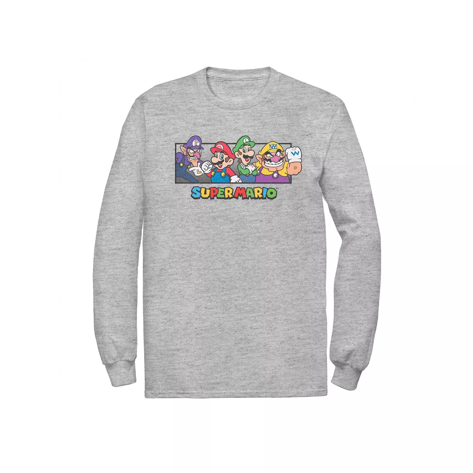 Men's Super Mario Bros. Character Collage Portrait Long Sleeve Tee,  Product Image