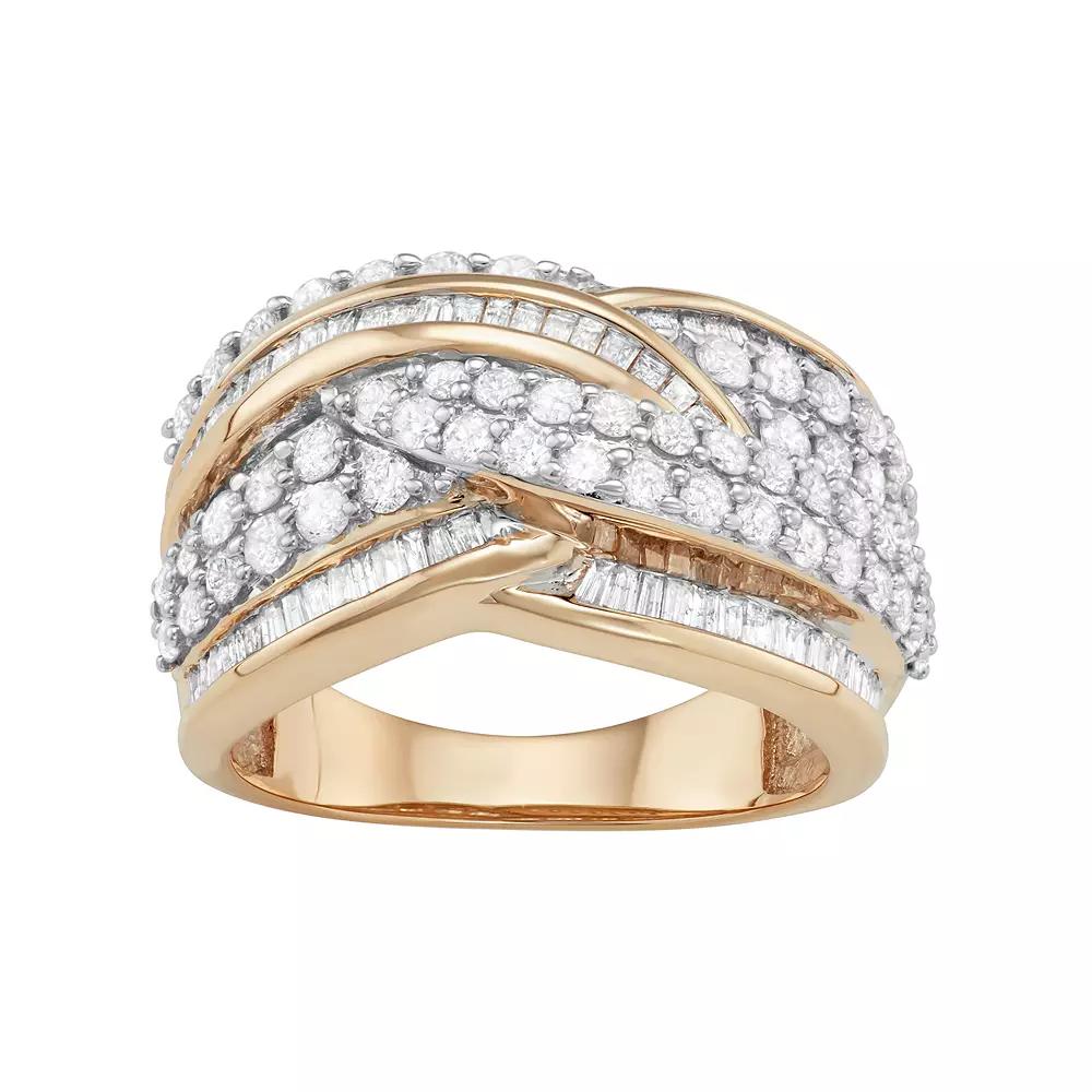 Jewelexcess 10k Gold 2 Carat T.W. Diamond Wave Ring, Women's, Size: 6 Product Image