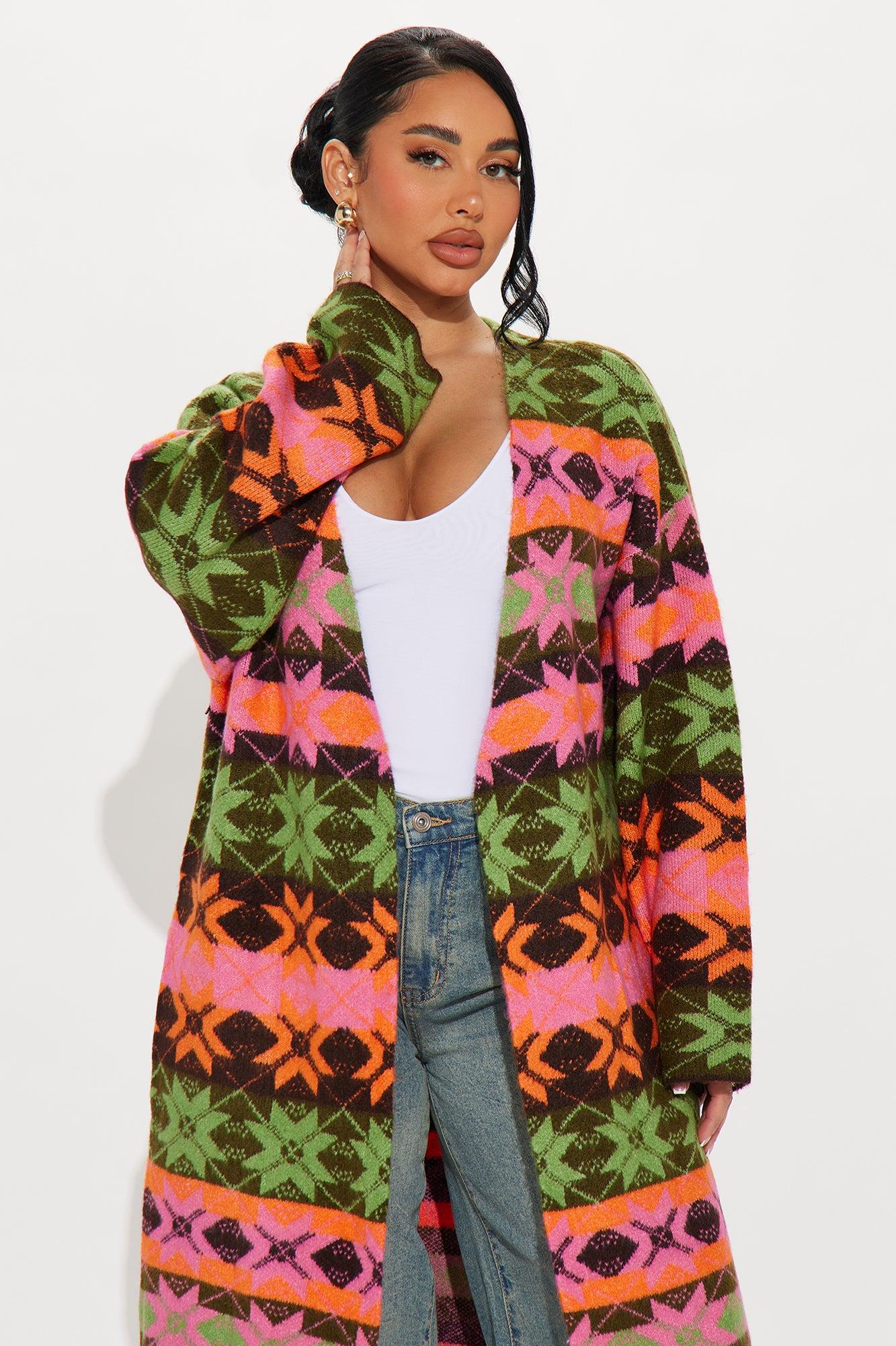 Phoenix Long Cardigan - Black/combo Product Image