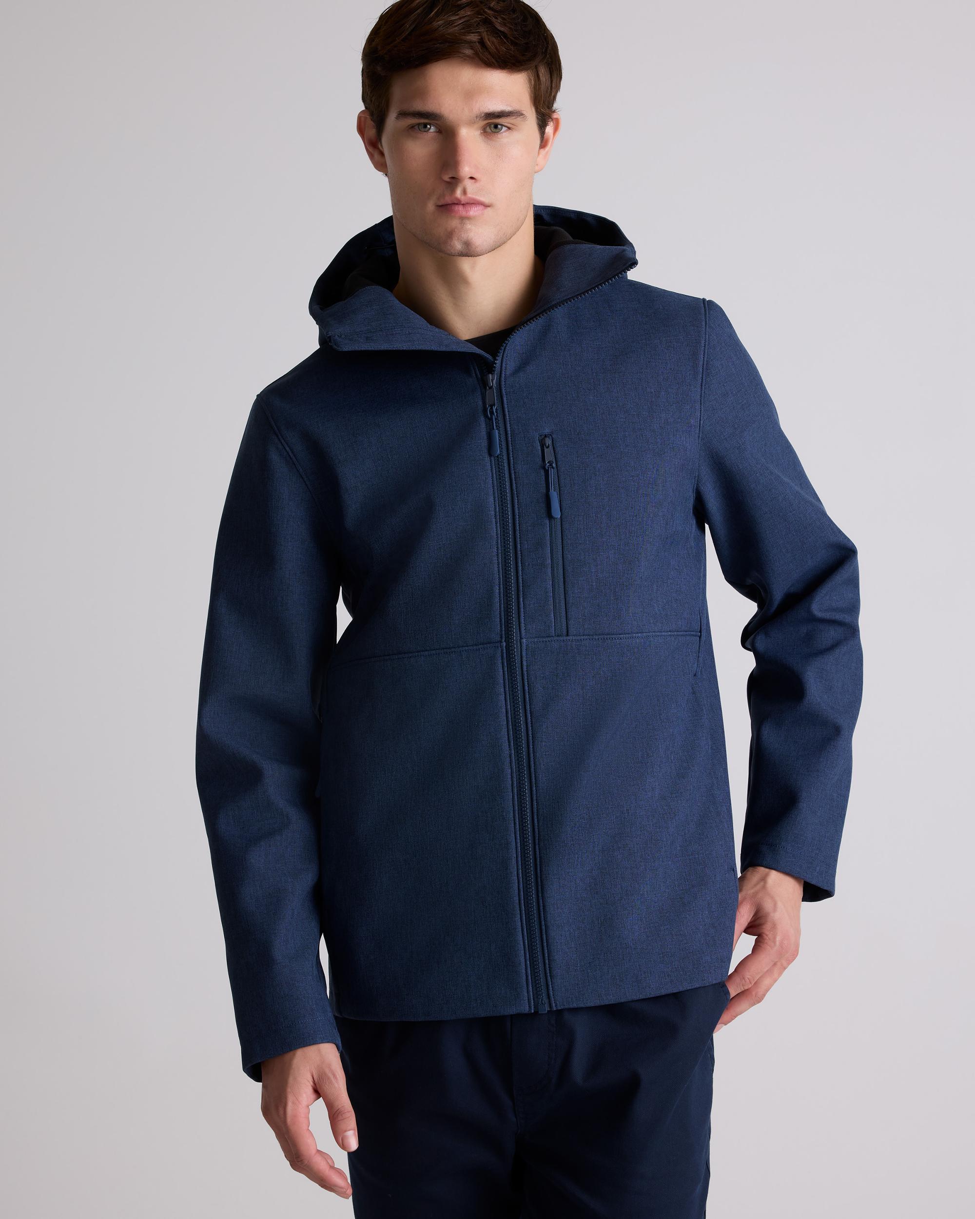 Quince | Men's Softshell Fleece-Lined Full-Zip Hooded Jacket Size XL, Recycled Polyester Product Image