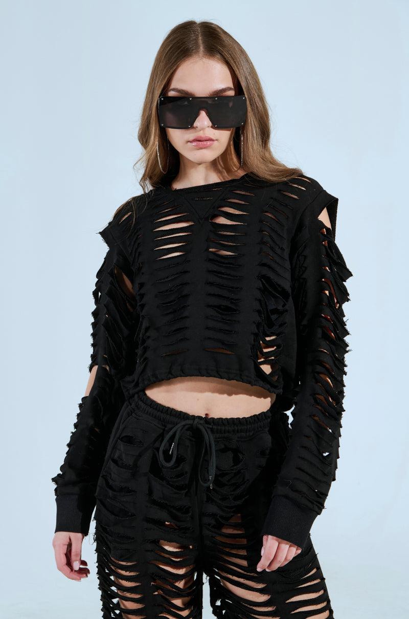 CLEAN LINES SLASHED HOODIE Product Image