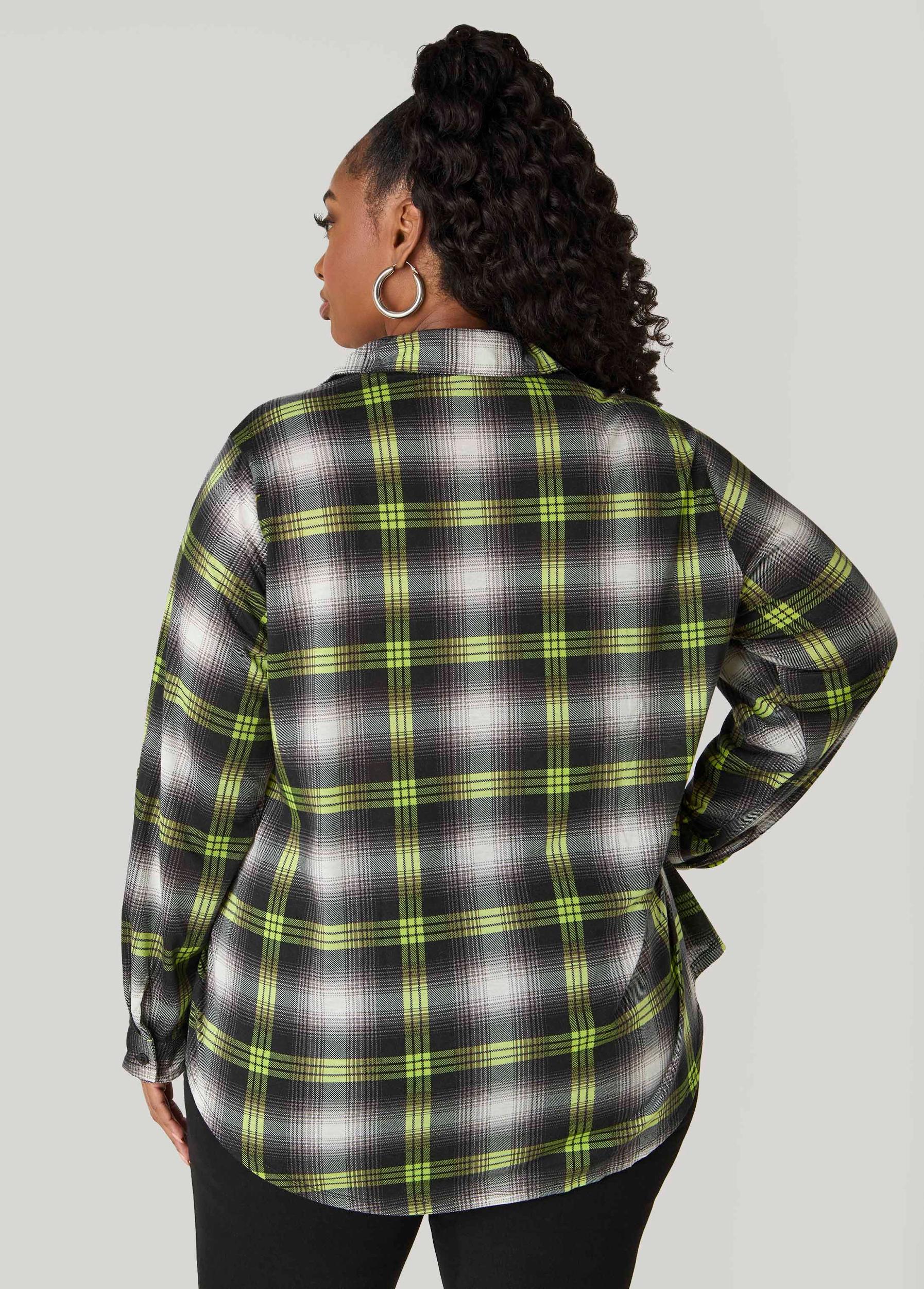 Collared Plaid Shirt Product Image