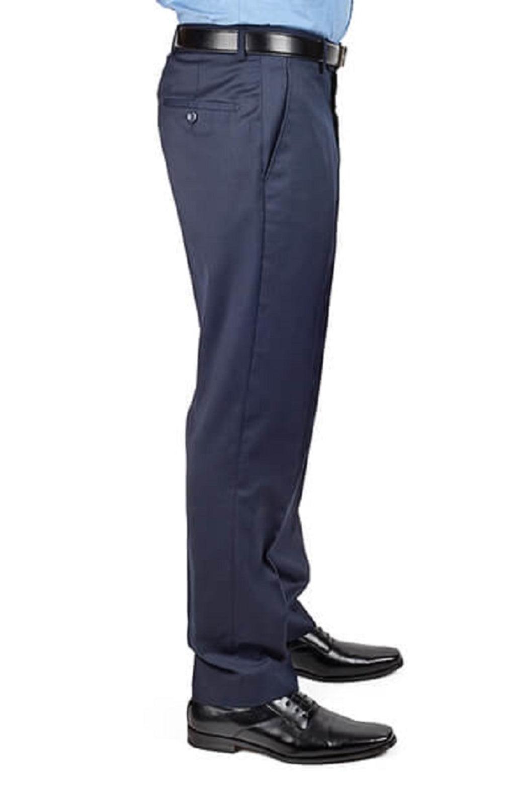 Navy Blue Slim Fit Dress Pants Product Image