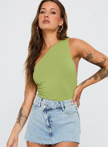Ferrera One Shoulder Bodysuit Green Product Image