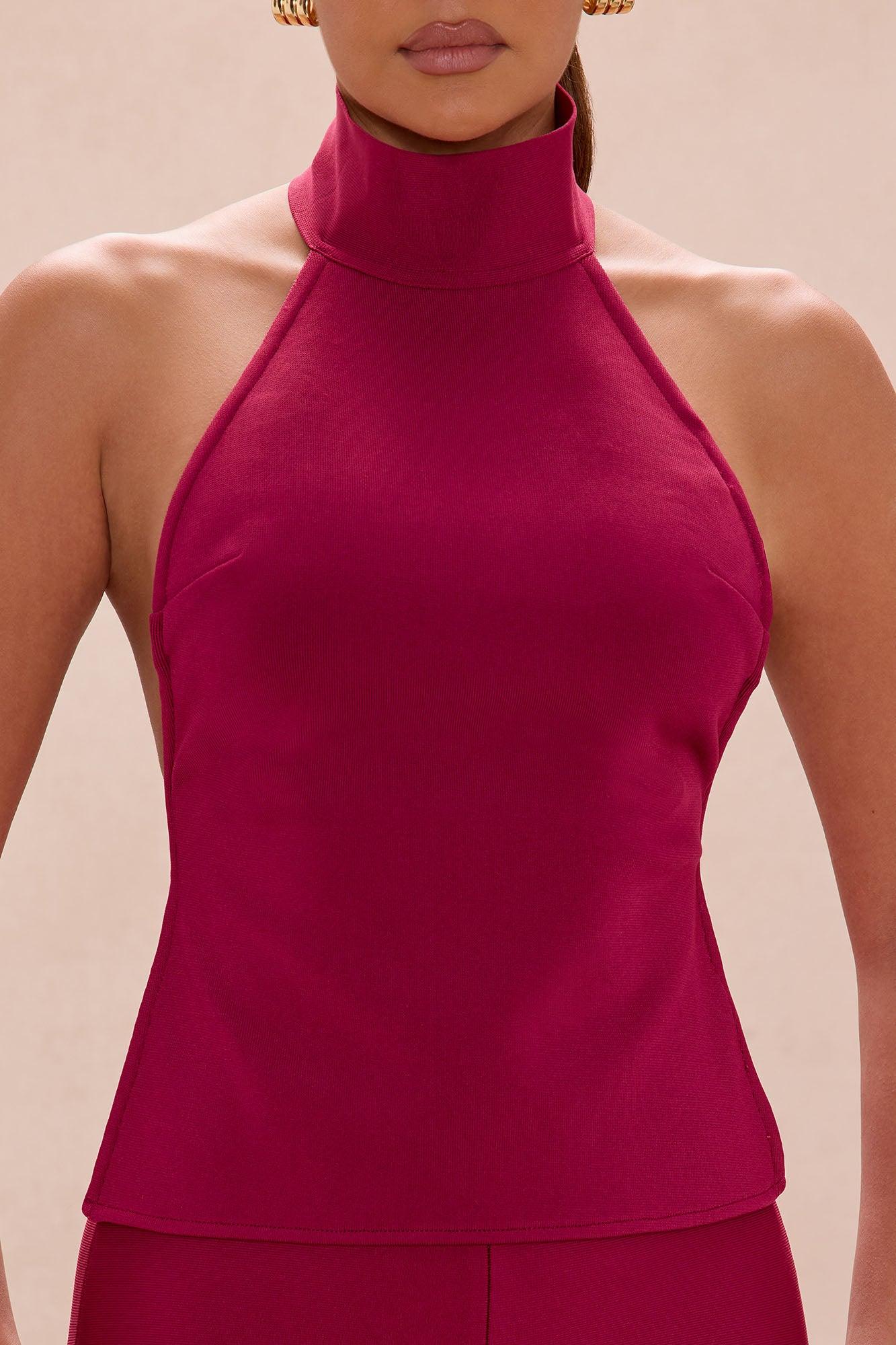 Jayden Backless Bandage Pant Set - Wine Female Product Image