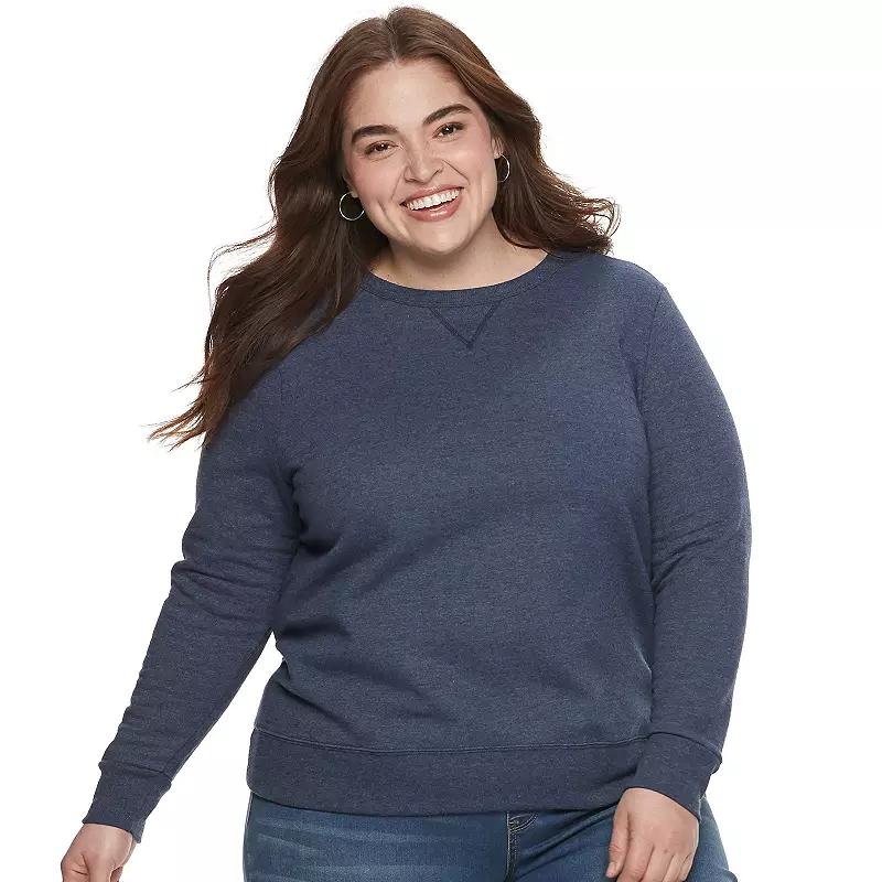 Plus Size Just My Size Fleece Crew Sweatshirt, Womens Purple Splendor Product Image