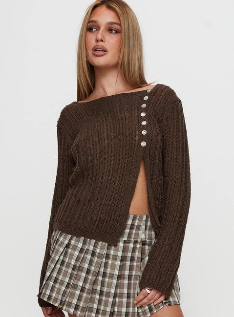 Lenker Knit Sweater Brown Product Image