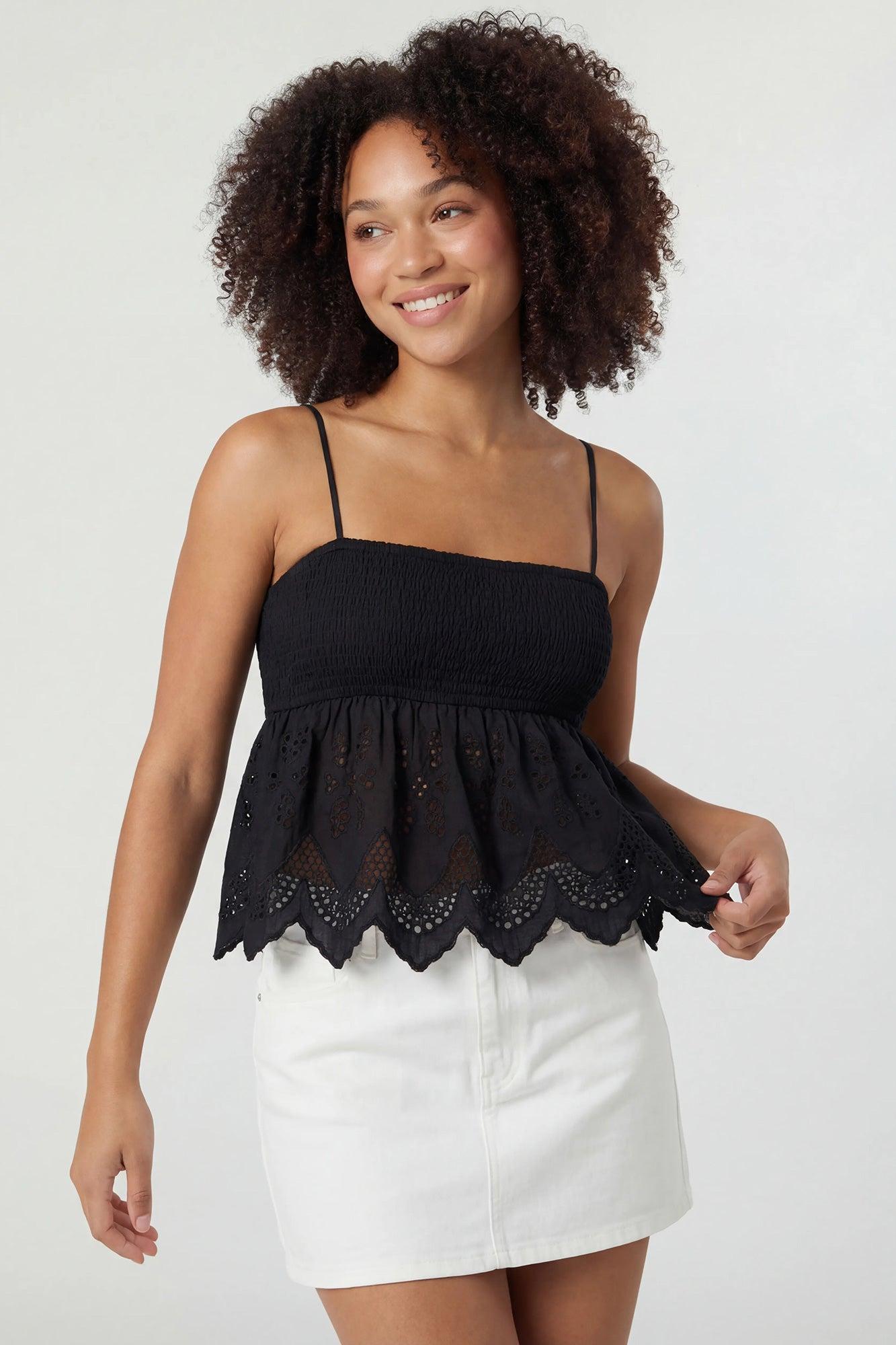 Eyelet Babydoll Tank Female Product Image