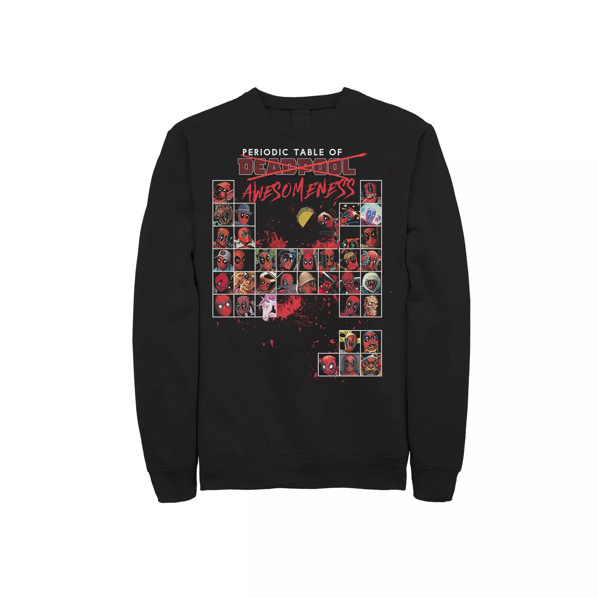 Men's Marvel Deadpool Periodic Table Of Awesomeness Sweatshirt,  Product Image