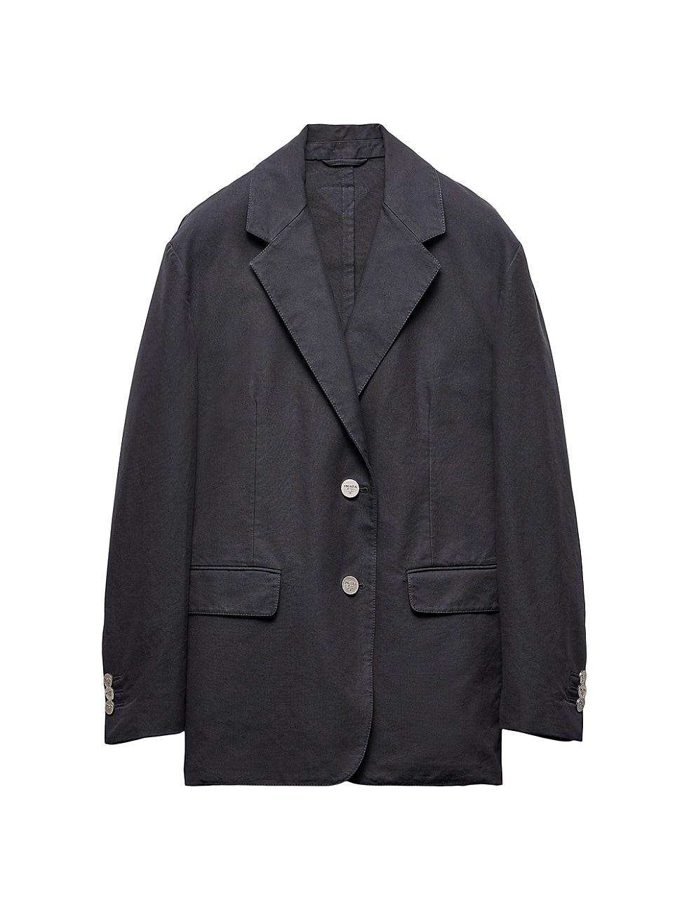 Womens Single Breasted Old Canvas Jacket Product Image