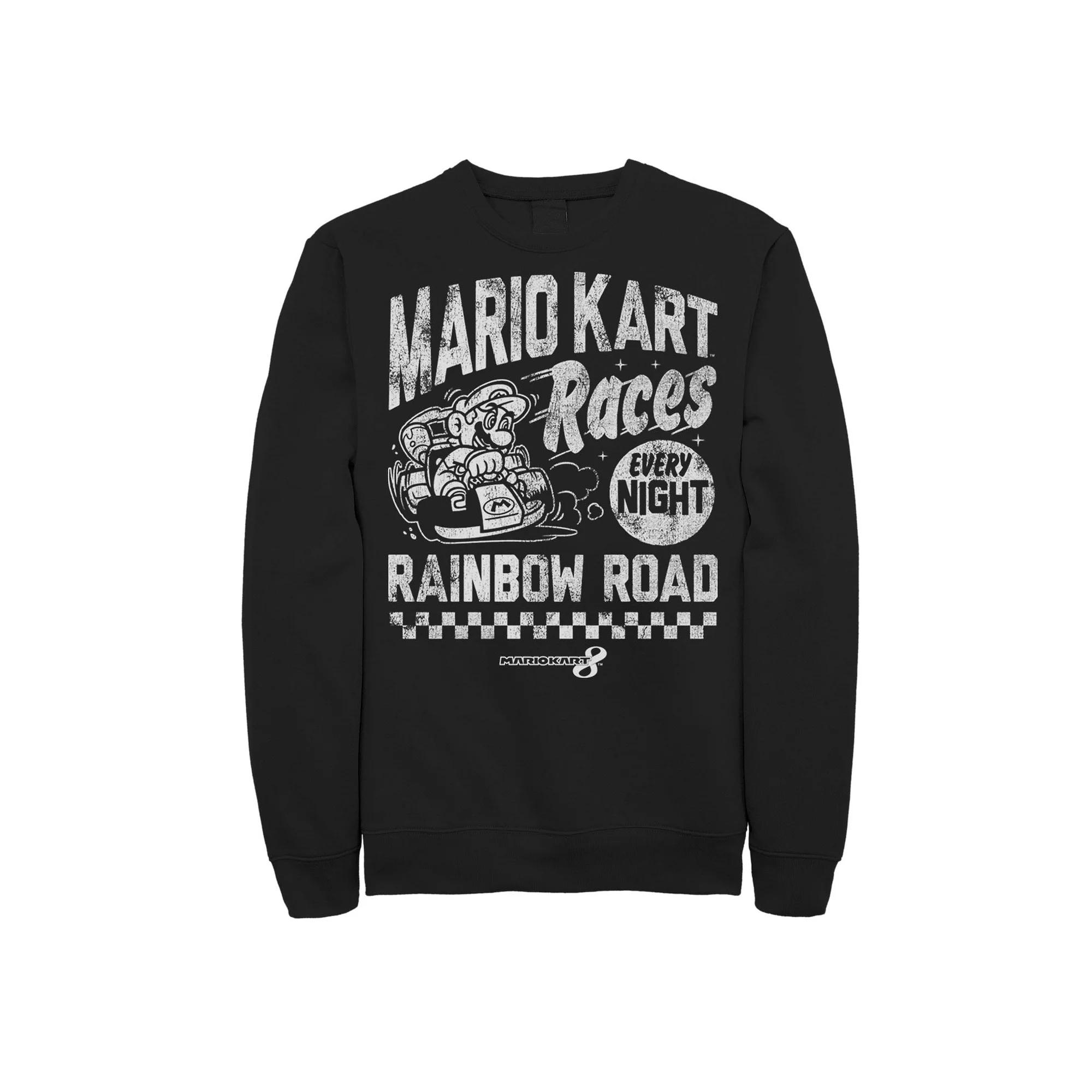 Big & Tall Nintendo Mario Kart 8 Rainbow Road Race Fleece Sweatshirt, Men's,  Product Image
