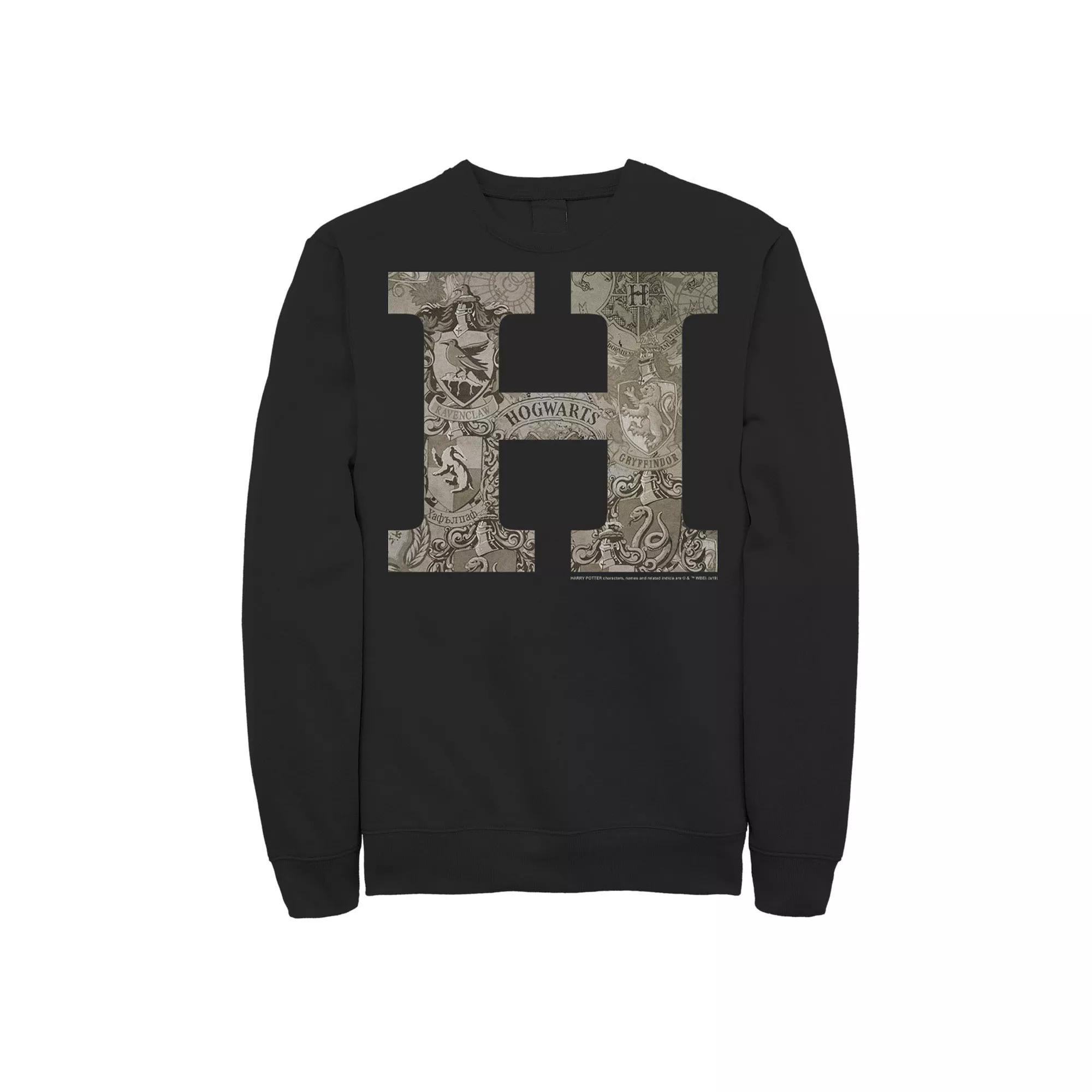 Men's Harry Potter H Hogwarts Crest Fill Sweatshirt,  Product Image