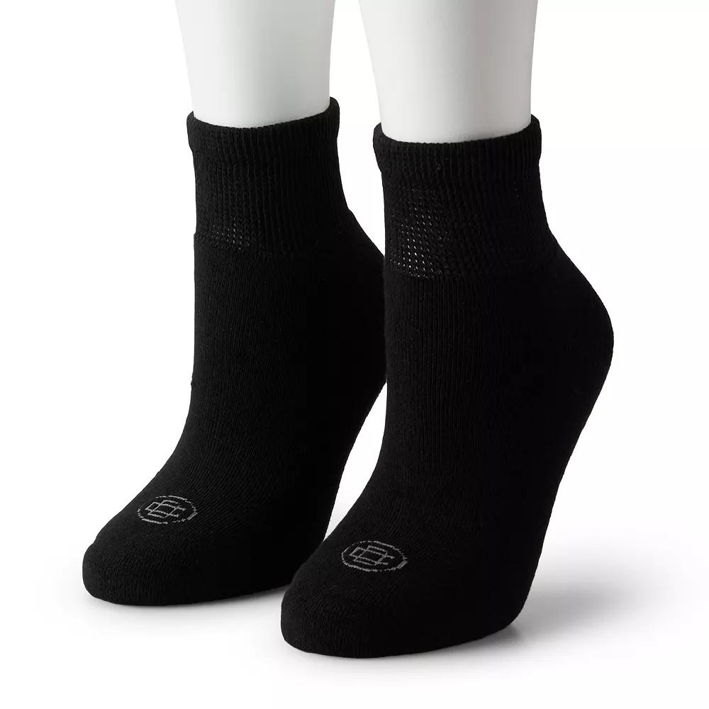 Doctor's Choice Full Cushion Diabetic Quarter Socks 2-Pair Pack, Women's, Size: Medium, Black Product Image