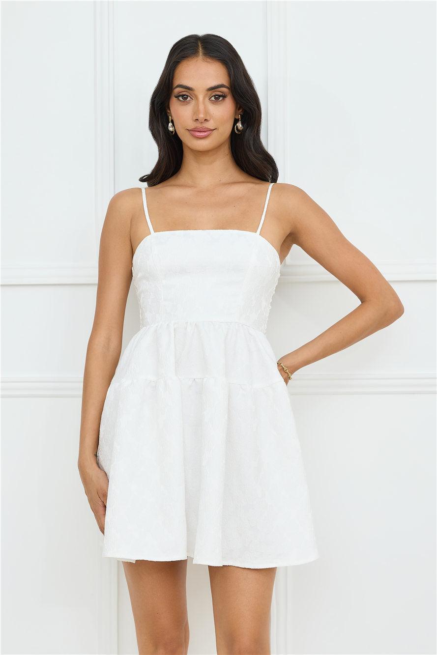Softly Stunning Mini Dress White Product Image