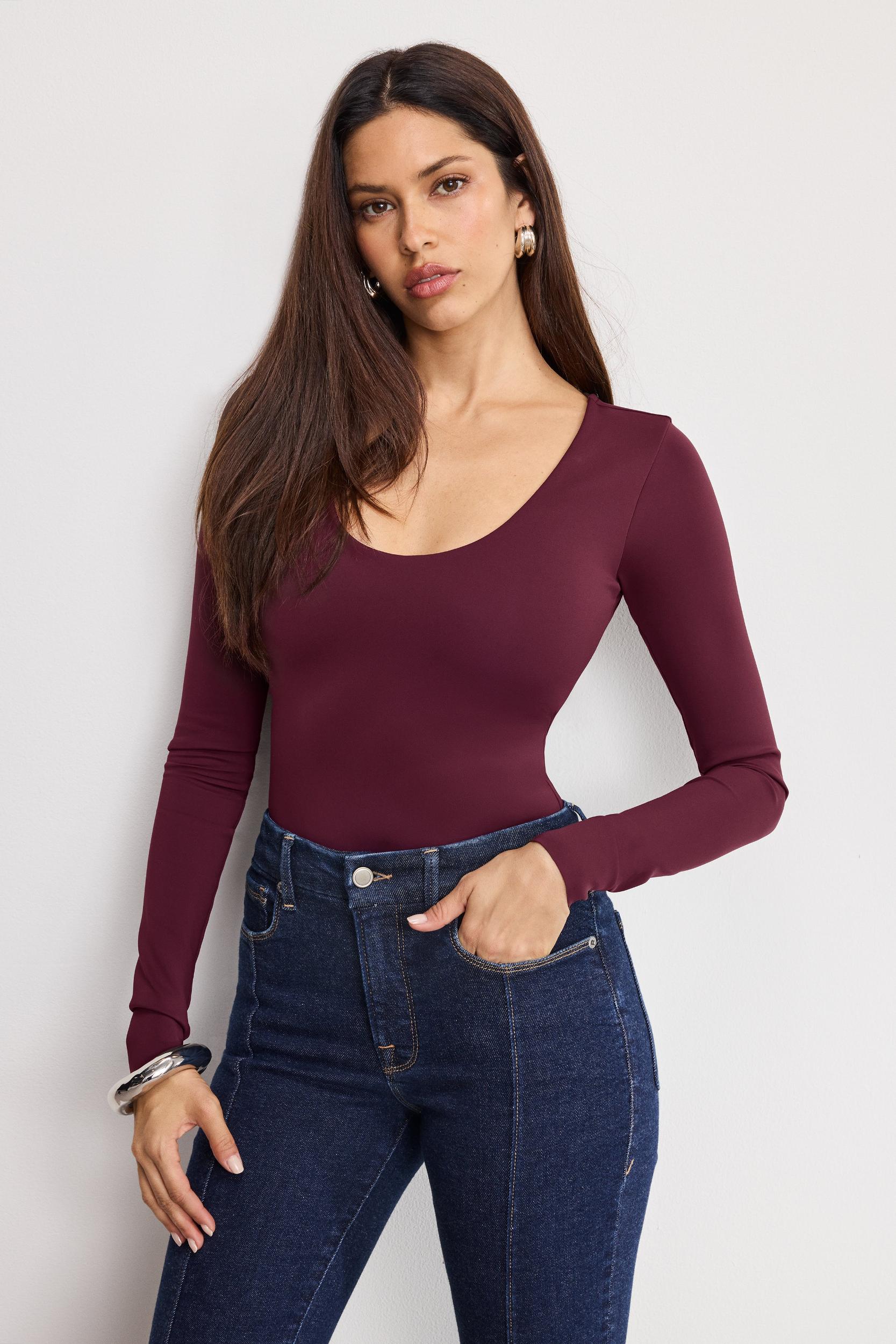SCULPTING SCOOP NECK BODYSUIT | FIG007 Product Image