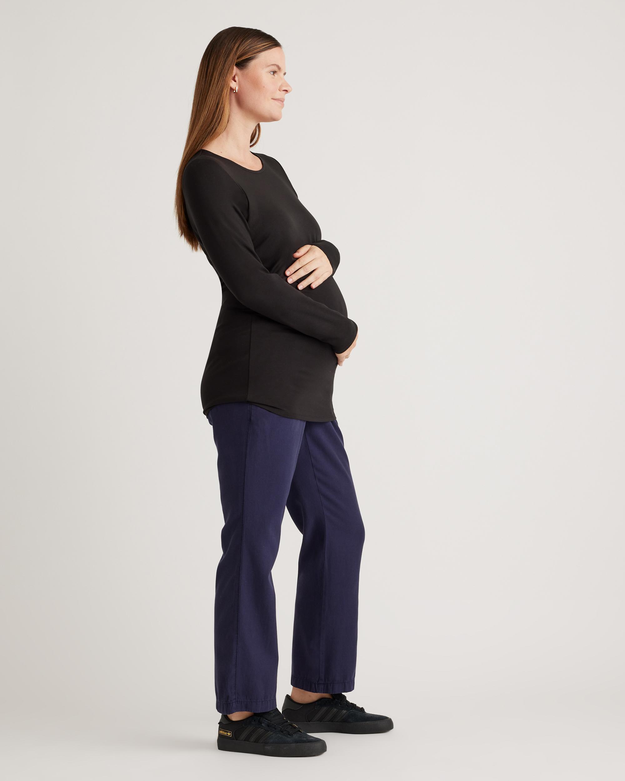 Quince | Women's Tencel Jersey Maternity & Nursing Long Sleeve Relaxed Fit T-Shirt 2-Pack Size XS, Lenzing Modal Product Image