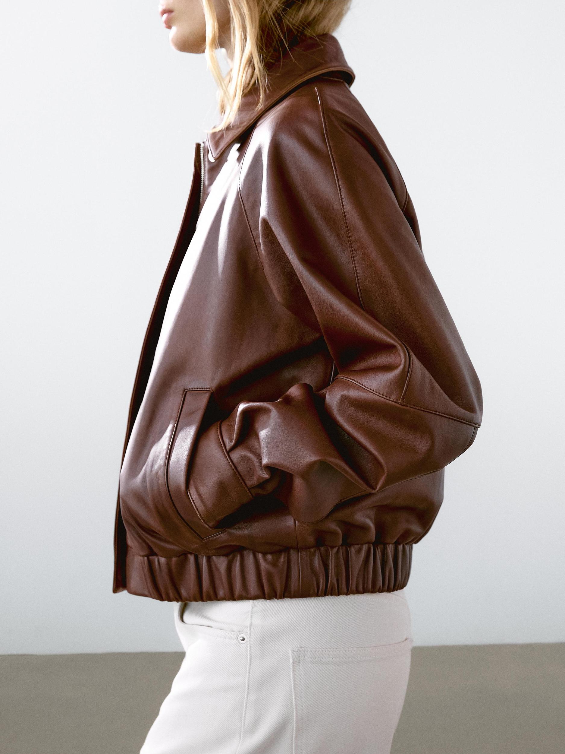 Waxed nappa leather jacket Product Image