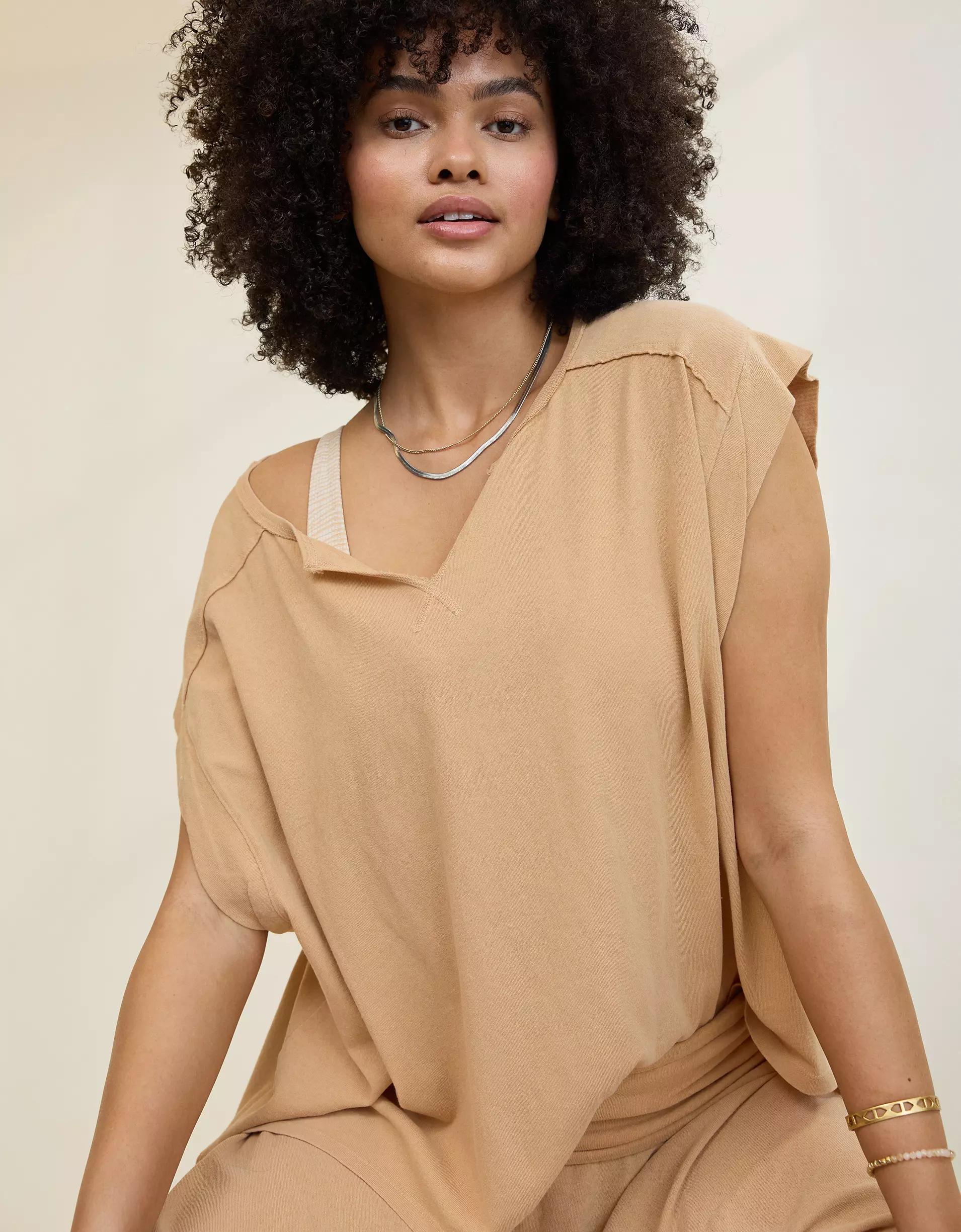 Aerie Summer Breeze Notch Neck T-Shirt Product Image