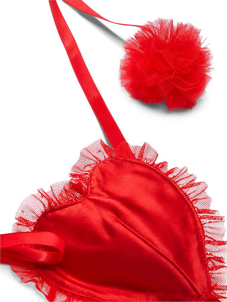 Heartbreaker Satin Pom Pom Fashion Lingerie Set Product Image